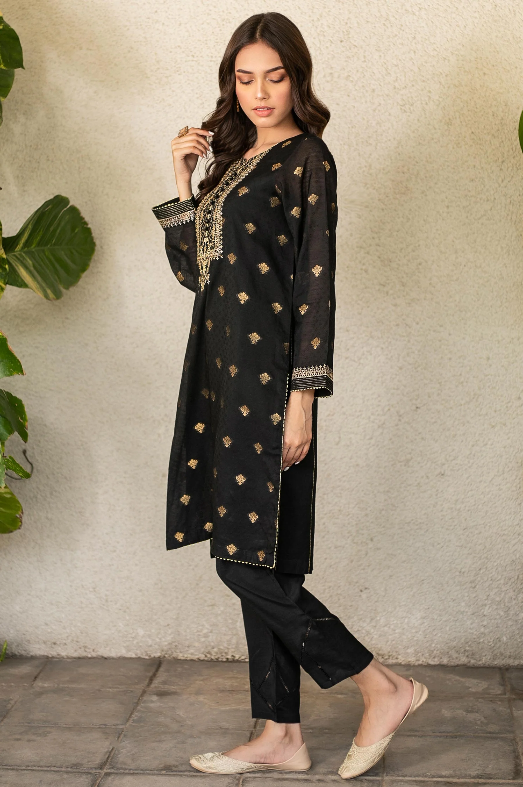 Stitched 1 Piece Jacquard Embroidered Shirt - Image 2