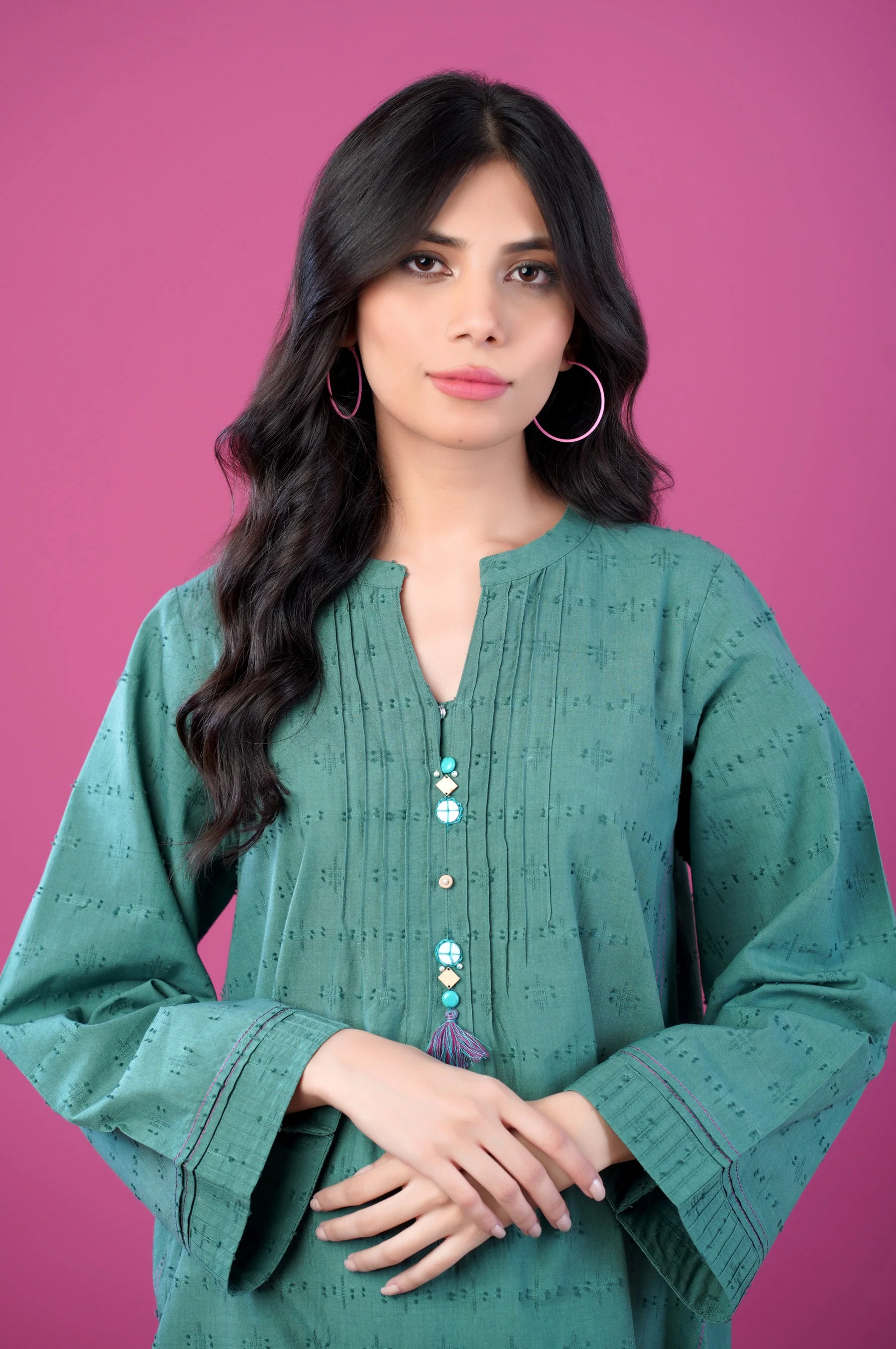 Stitched 1 Piece Brochia Jacquard Outfit