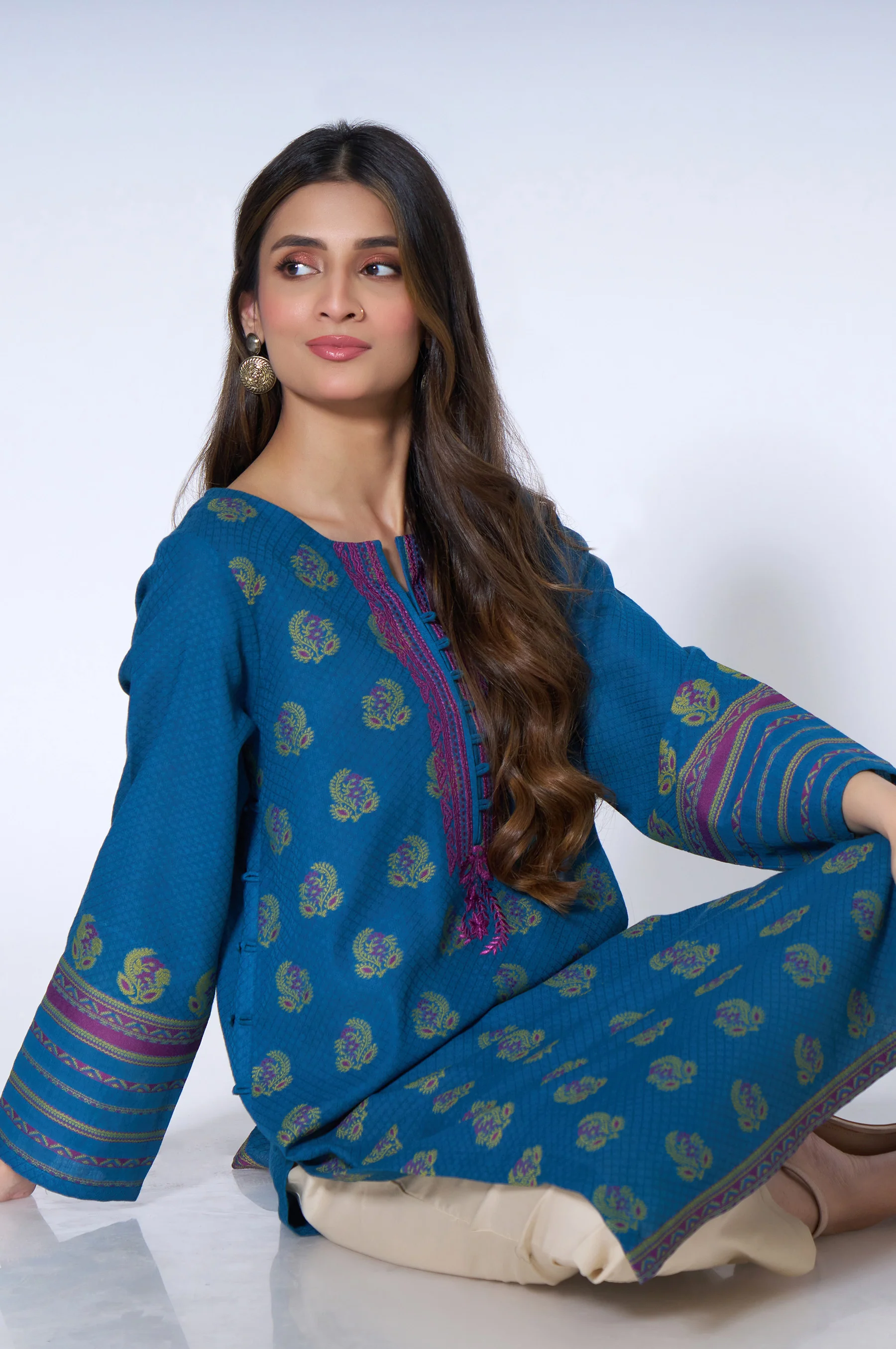 Stitched 1 piece Composed Jacquard Shirt - Image 3