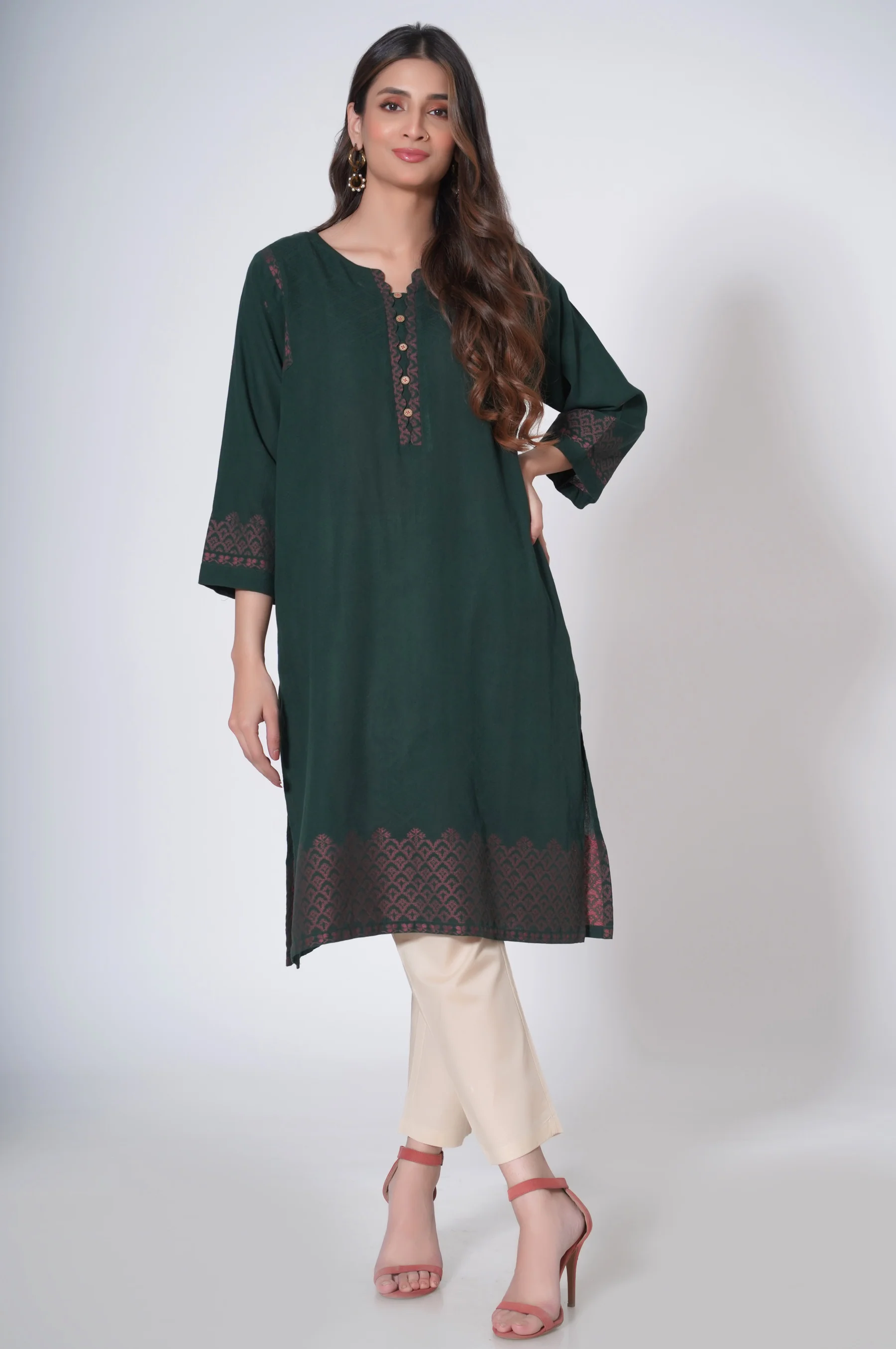 Stitched 1 piece Jacquard Outfit - Image 2