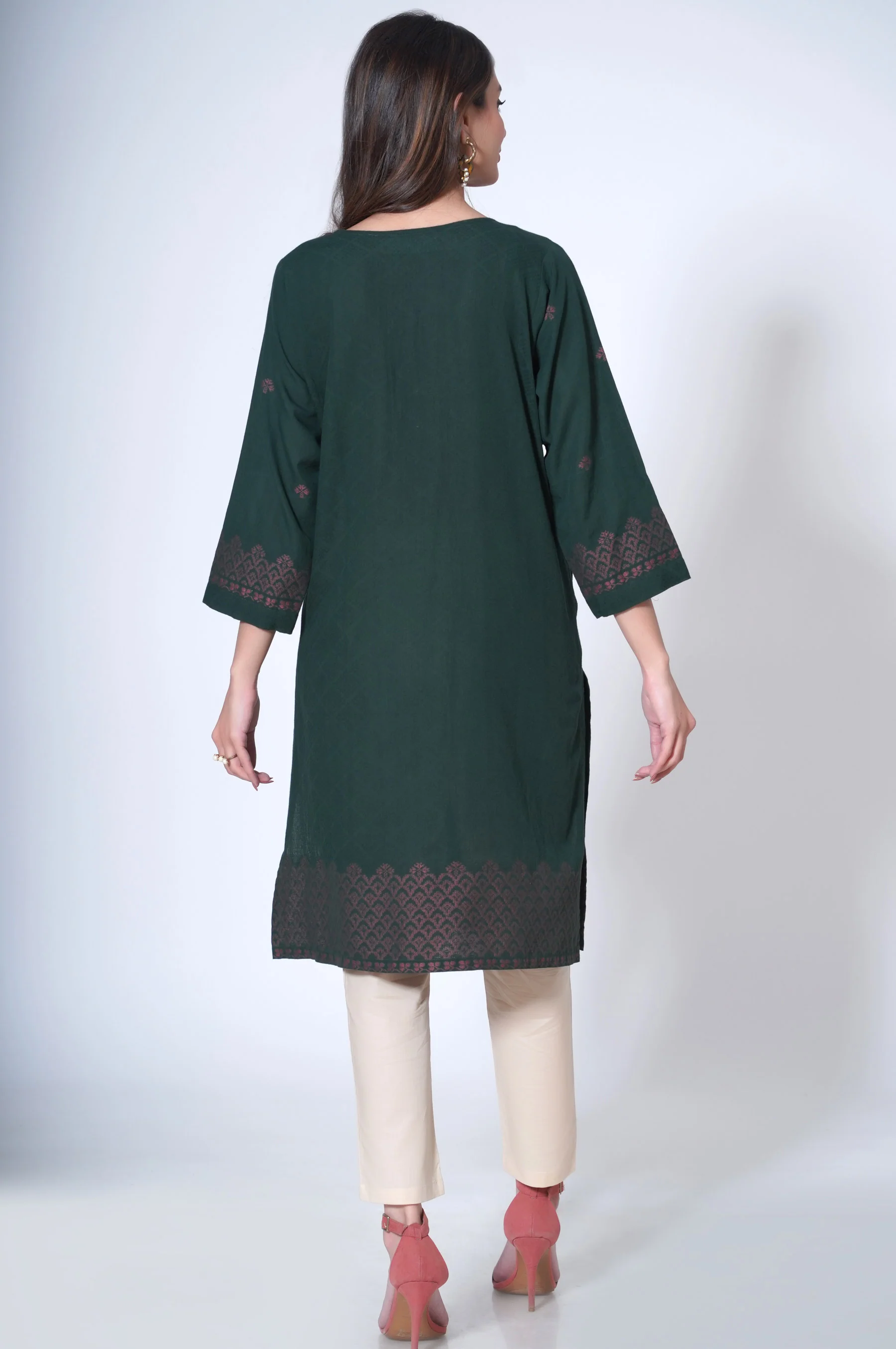 Stitched 1 piece Jacquard Outfit - Image 3