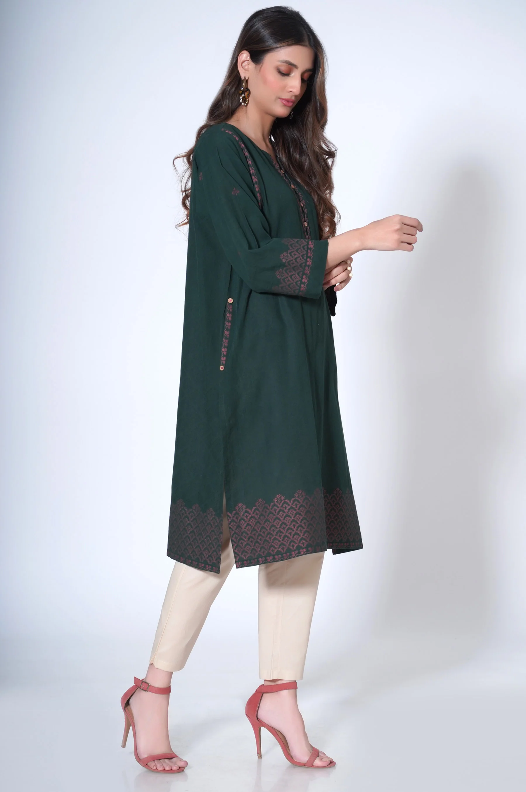 Stitched 1 piece Jacquard Outfit - Image 4