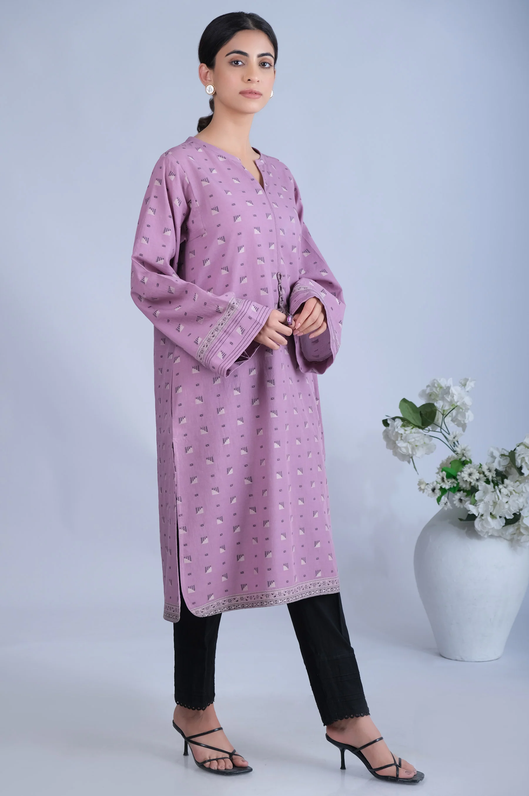 Stitched 1 Piece Jacquard Shirt - Image 2