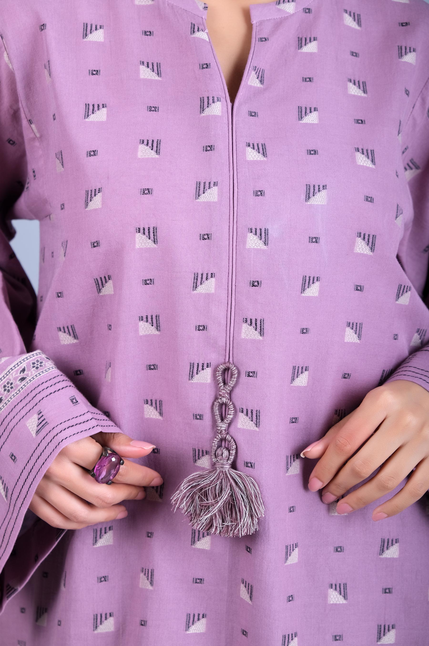 Stitched 1 Piece Jacquard Shirt - Image 5