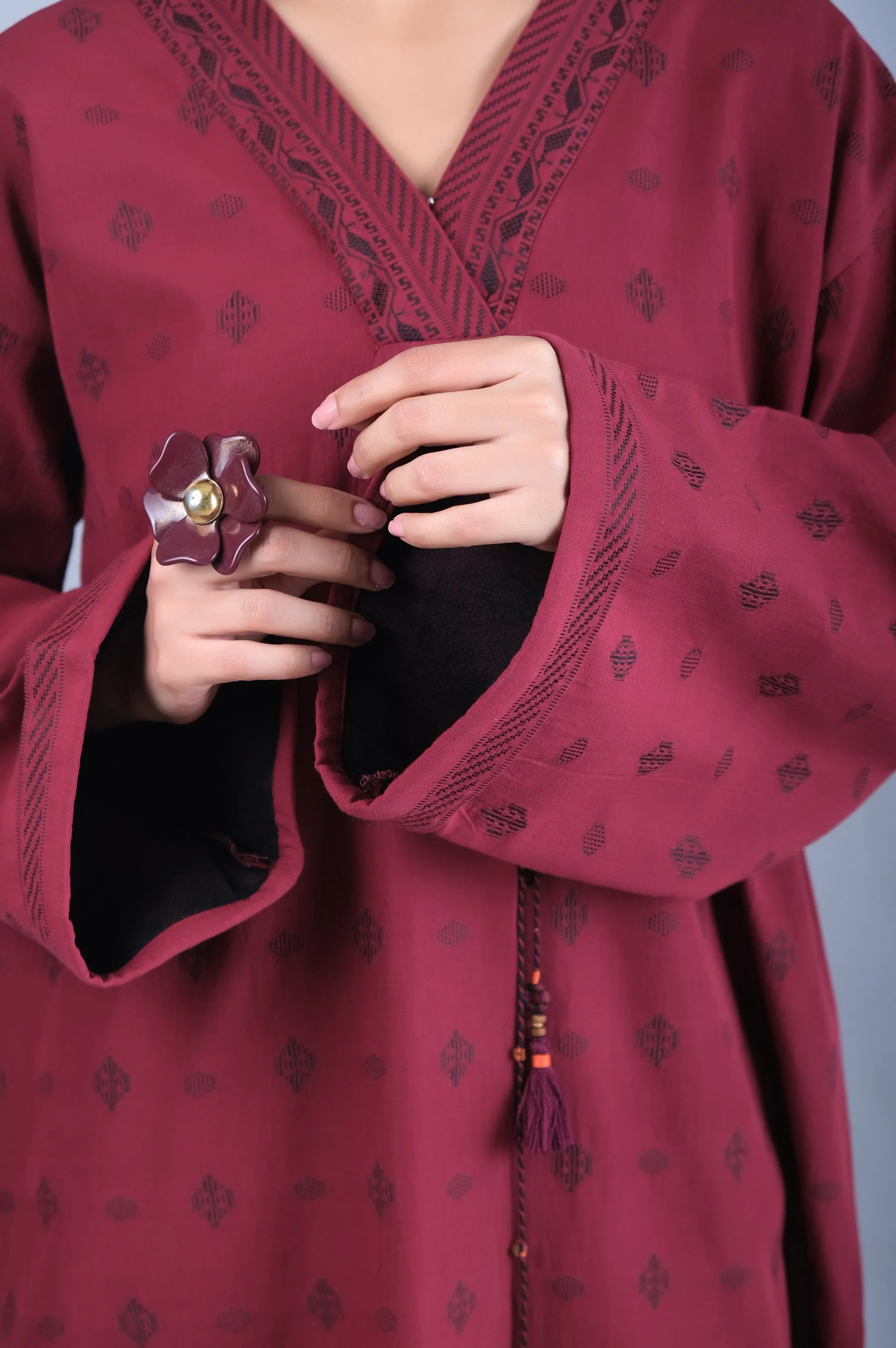 Stitched 1 Piece Jacquard Shirt - Image 4