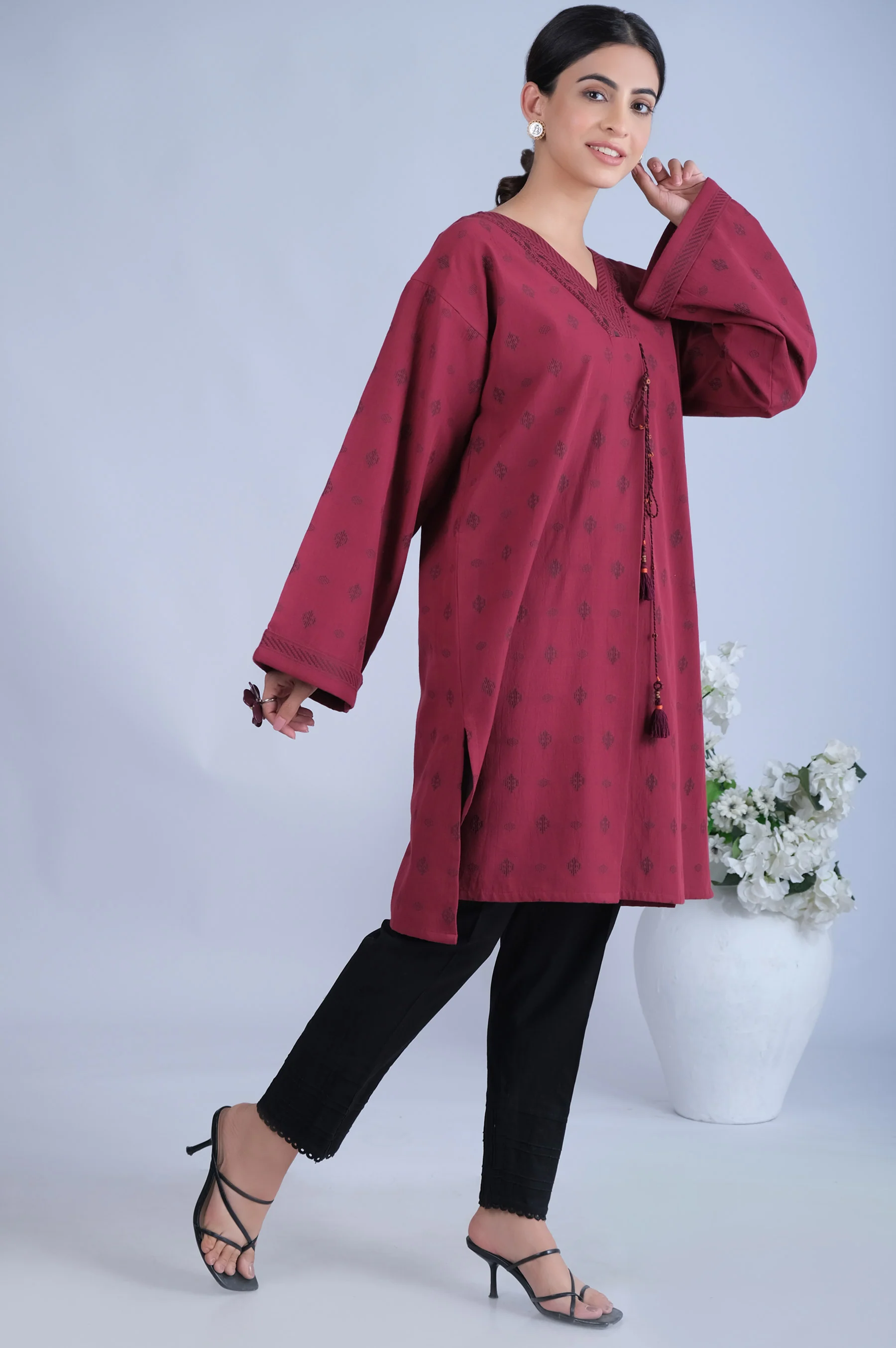 Stitched 1 Piece Jacquard Shirt - Image 5