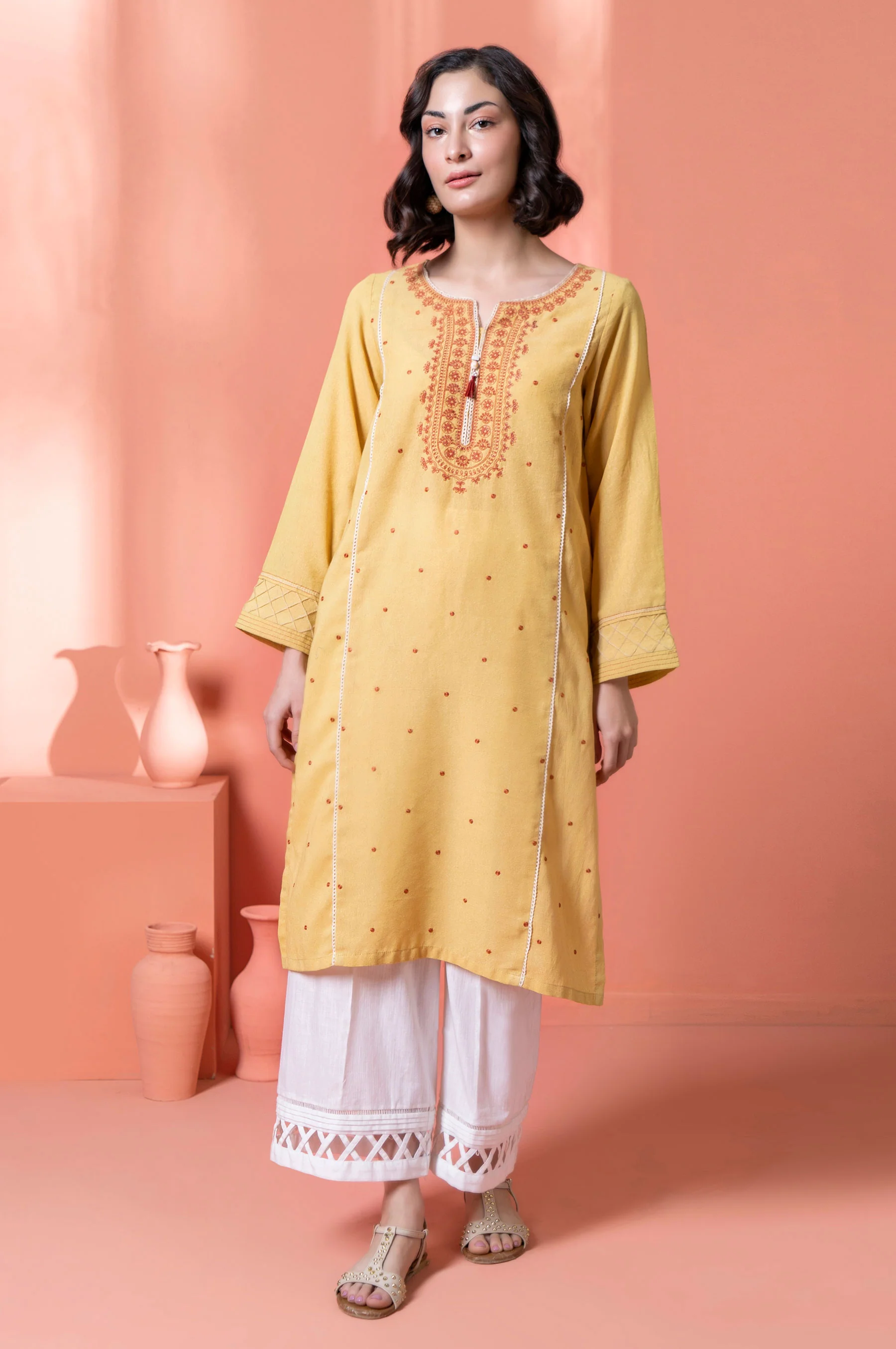 Stitched 1 Piece Embroidered Karandi Shirt - Image 2