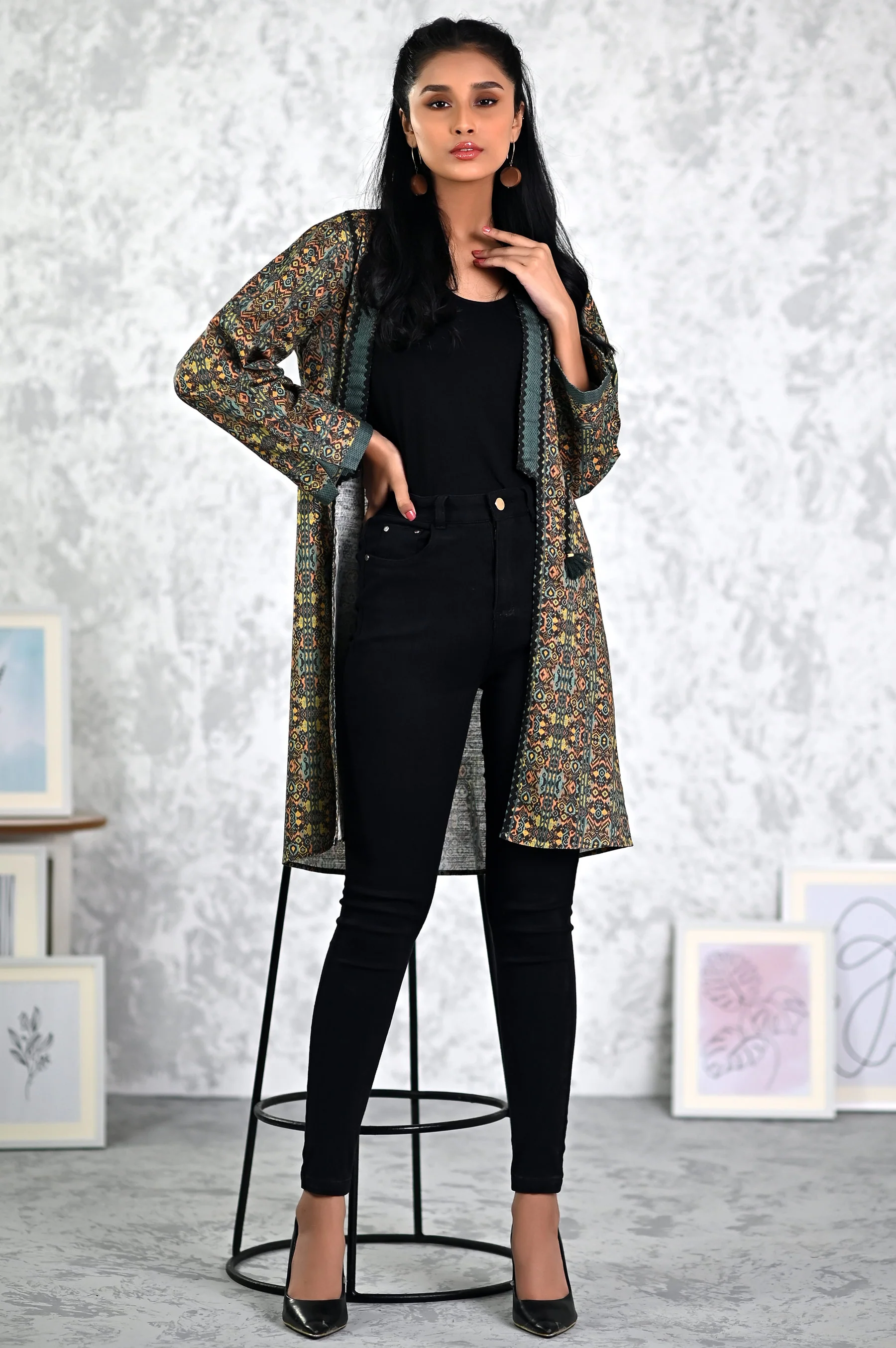Stitched 1 Piece Printed Khaddar Jacket