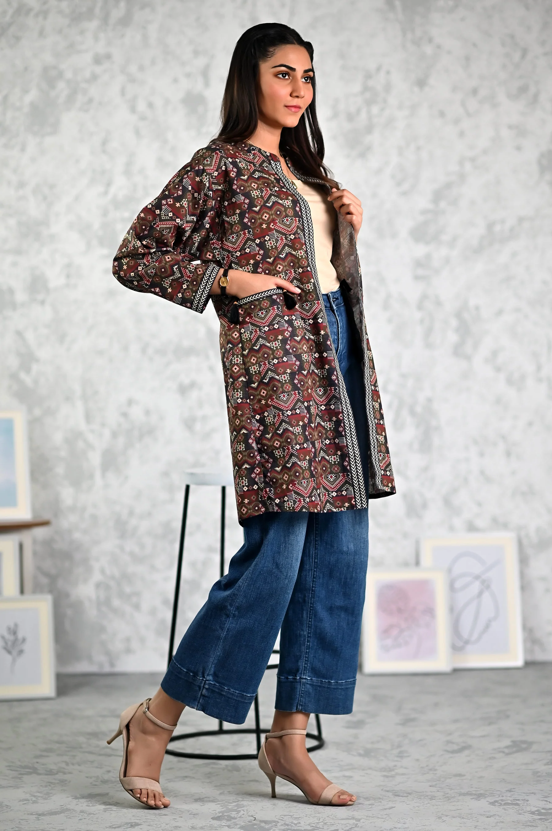 Stitched 1 Piece Printed Khadder Jacket - Image 2