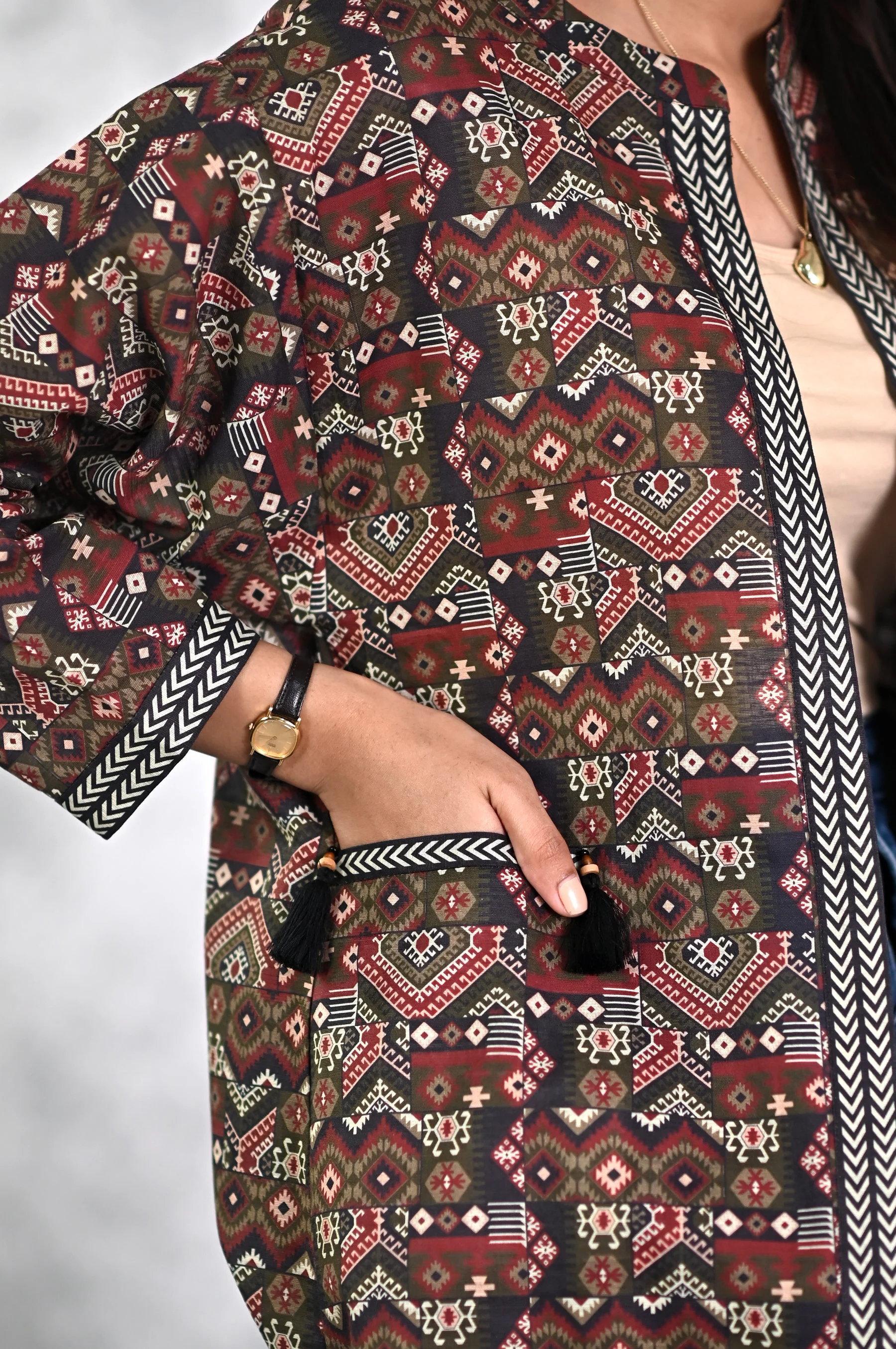 Stitched 1 Piece Printed Khadder Jacket - Image 6