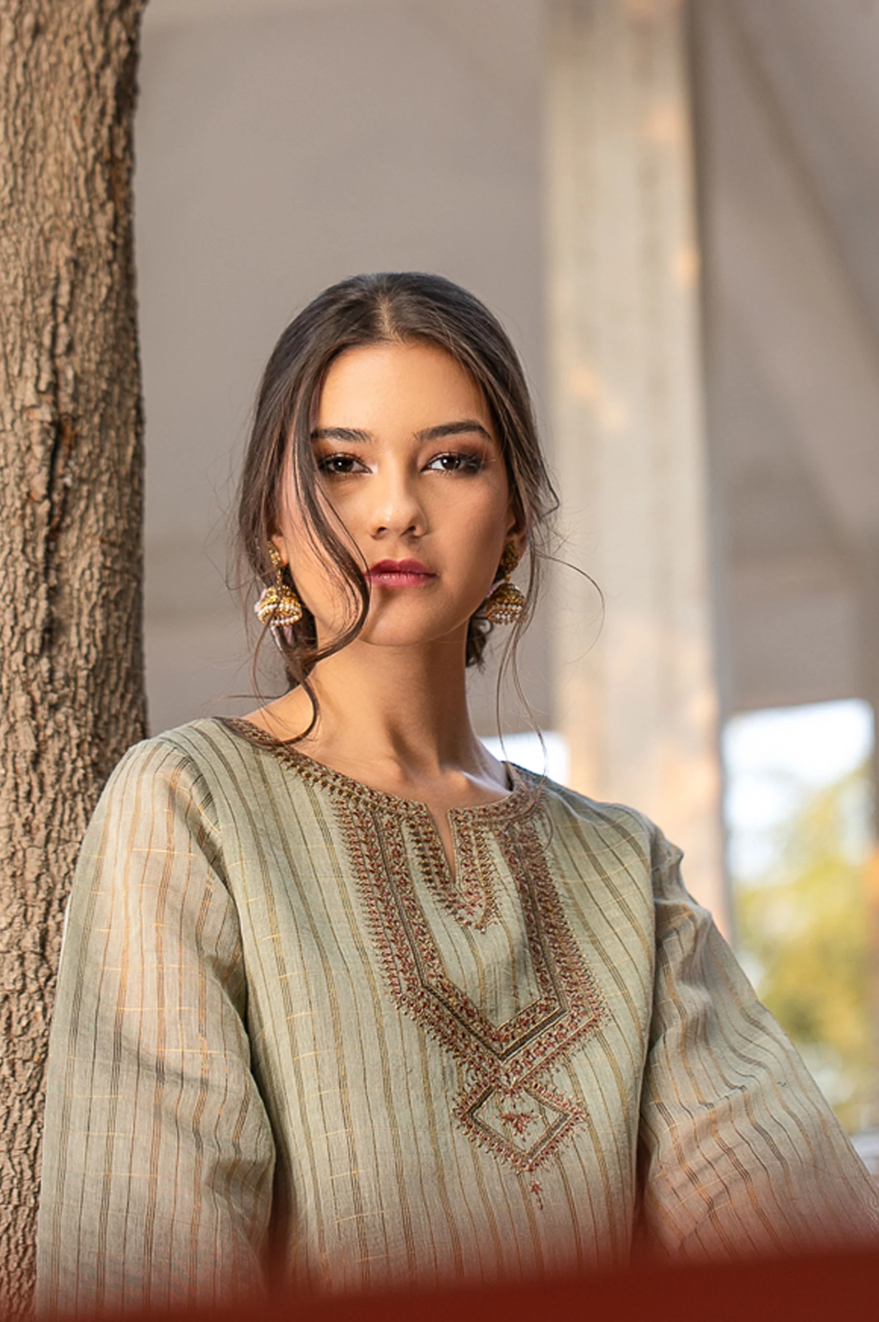 Stitched 1 Piece Khaddi Net Embroidered Shirt - Image 4