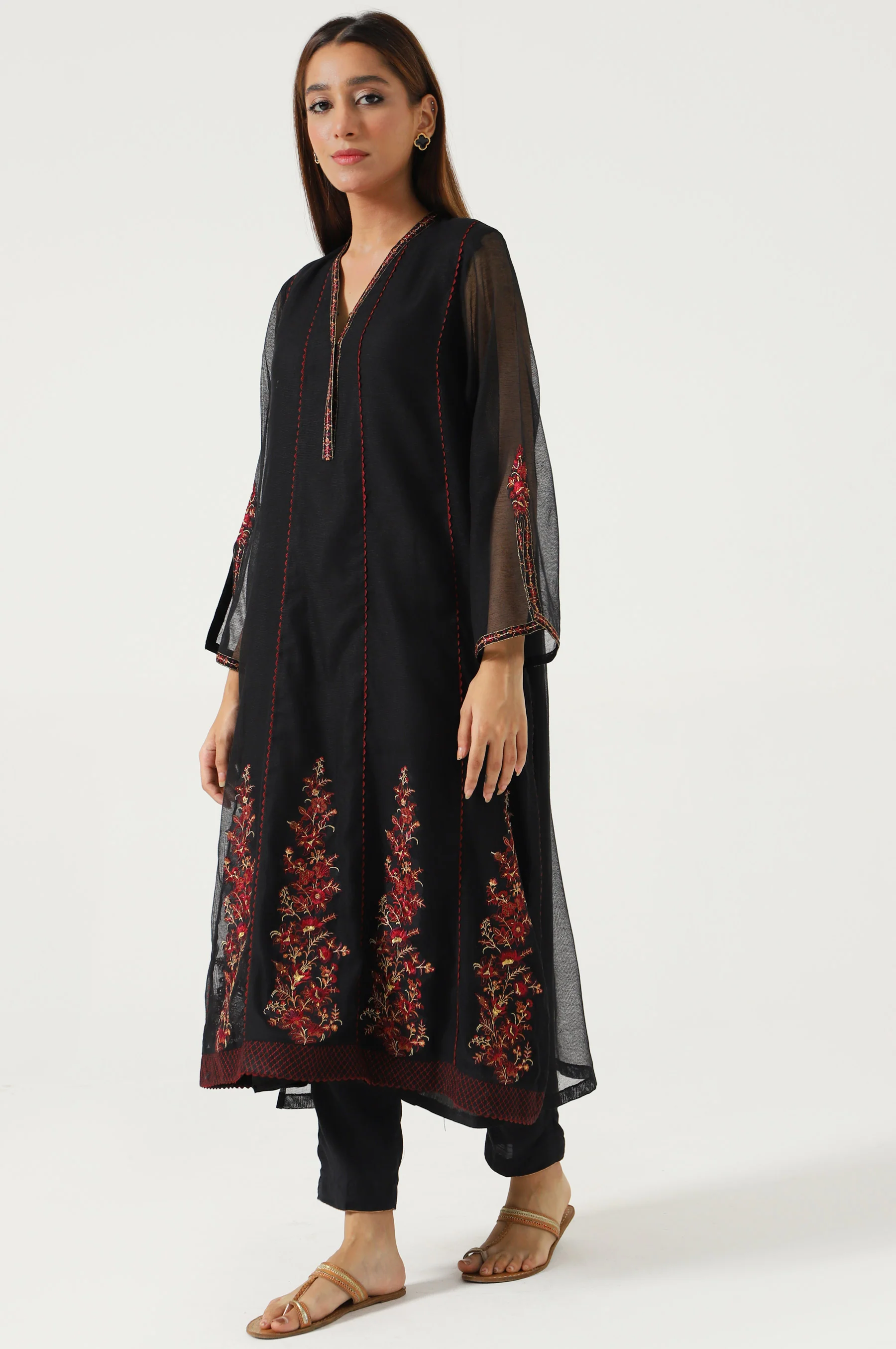Stitched 1 Piece khaddi Net Embroidered Shirt - Image 4