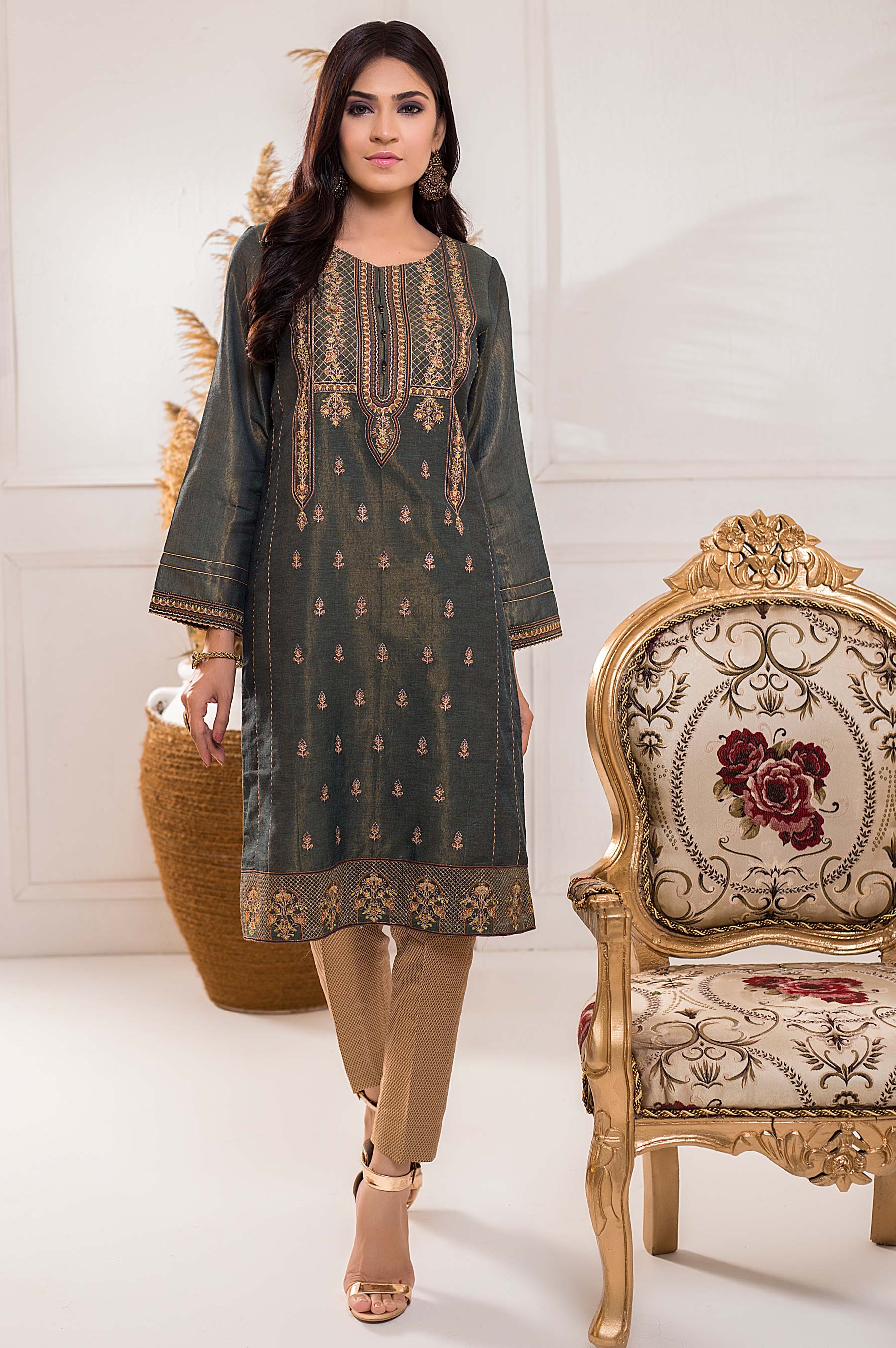 Stitched 1 Piece Mysuri Embroidered Shirt - Image 2