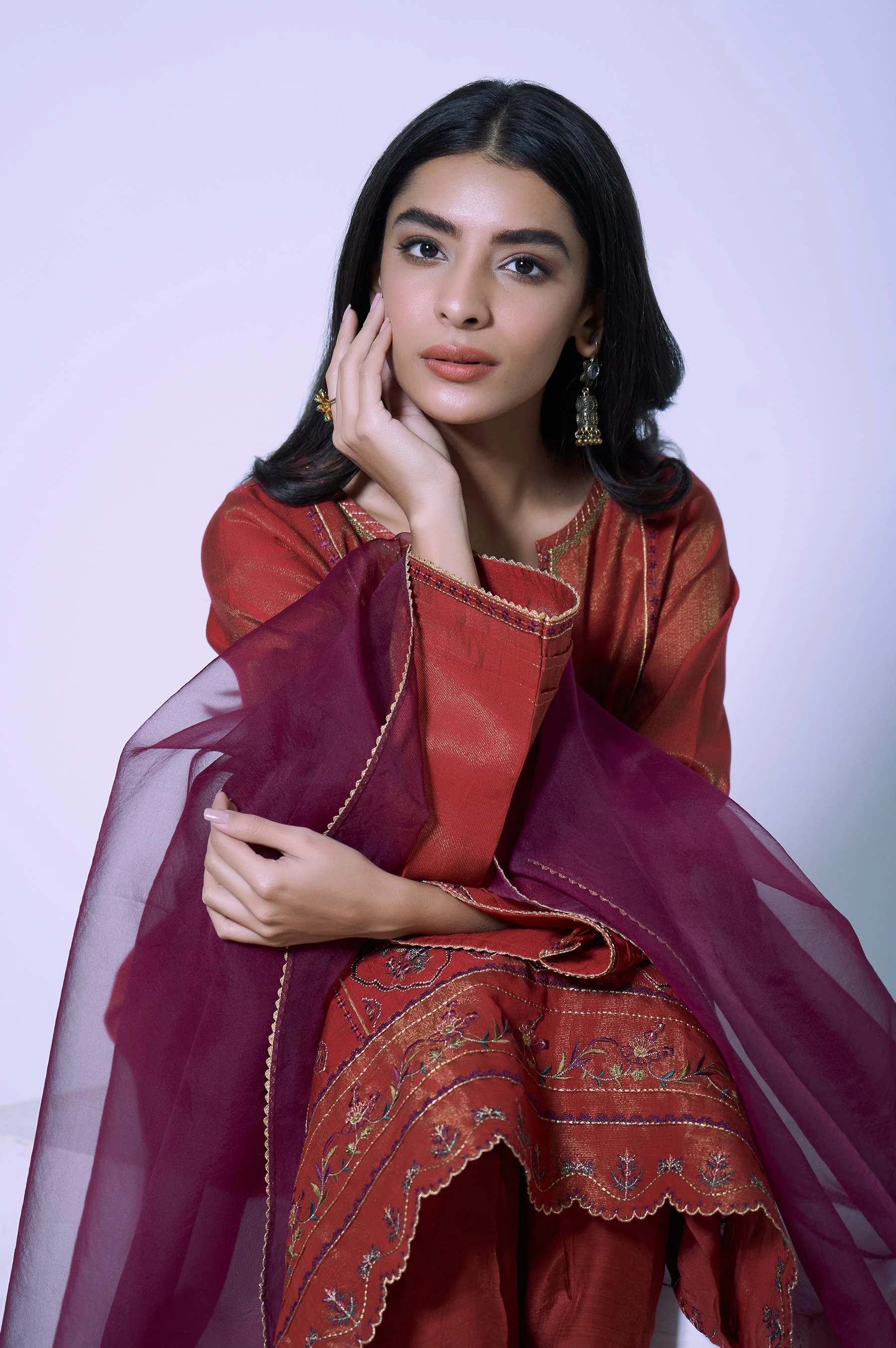 EMBROIDERED STAPLE MYSURI STITCHED SHIRT - Image 4