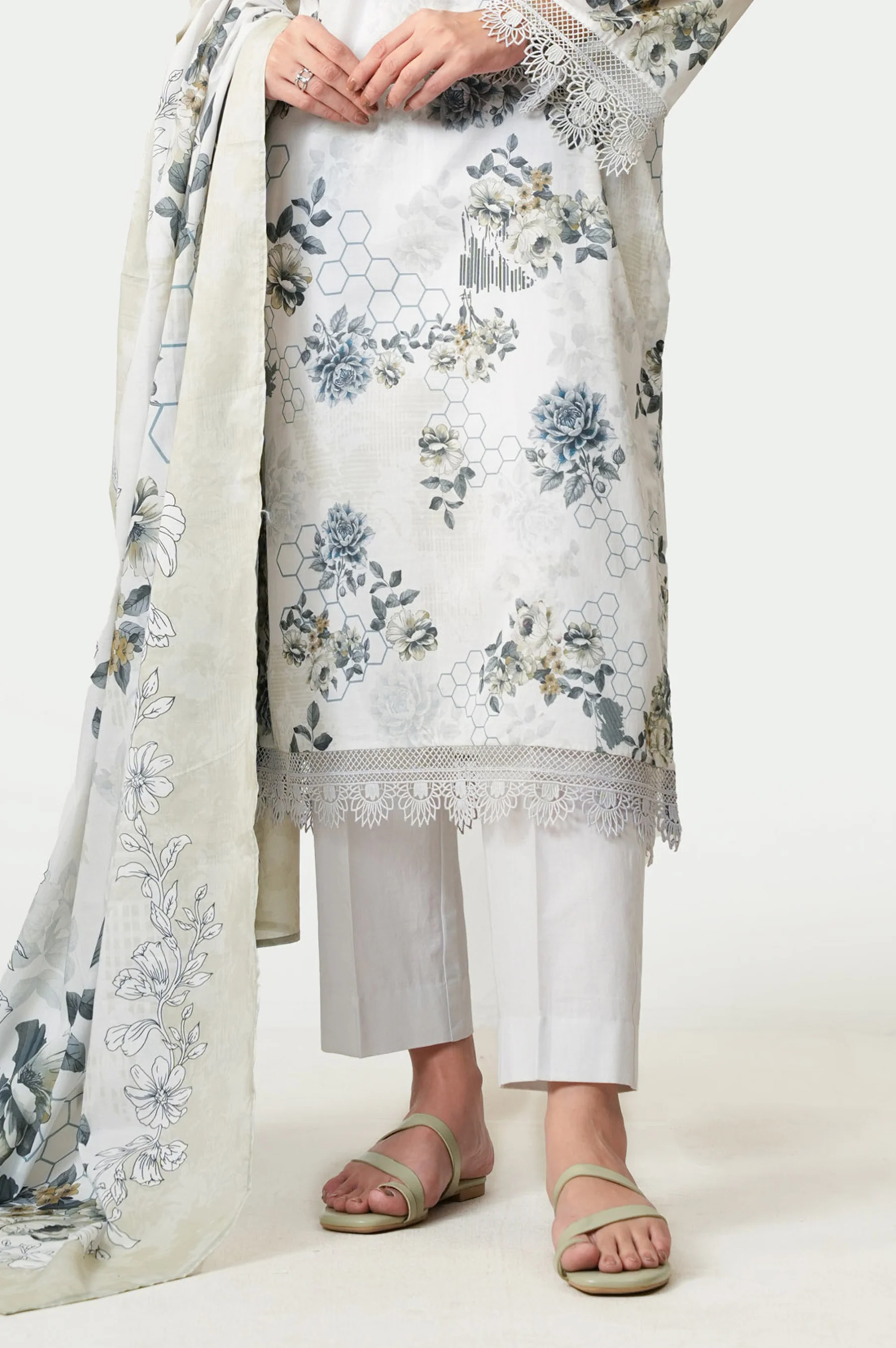 PRINTED LAWN STITCHED BOTTOM (FACTORY E-OUTLET)