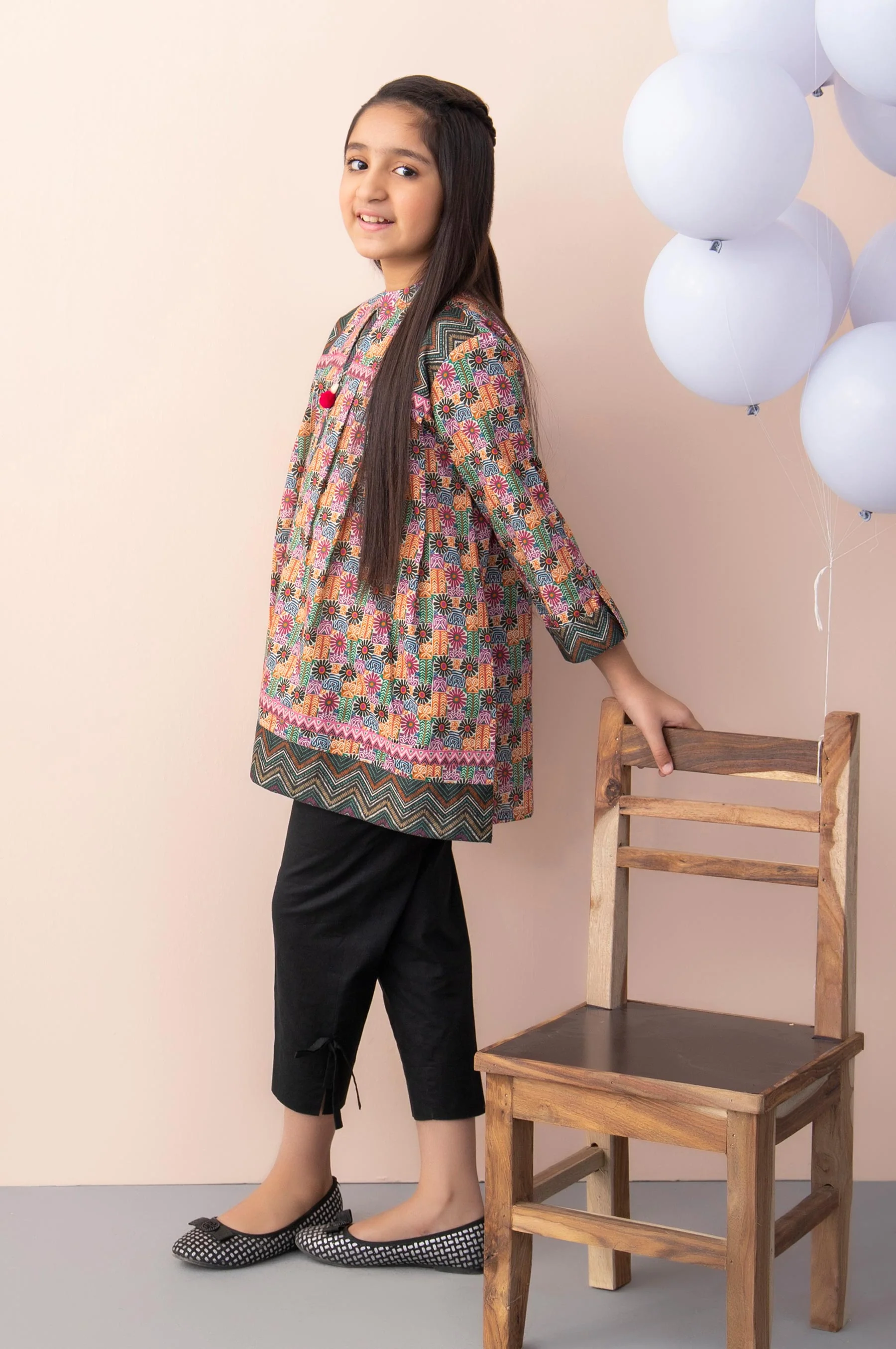 Stitched 1 Piece Printed Cambric Junior Shirt - Image 5
