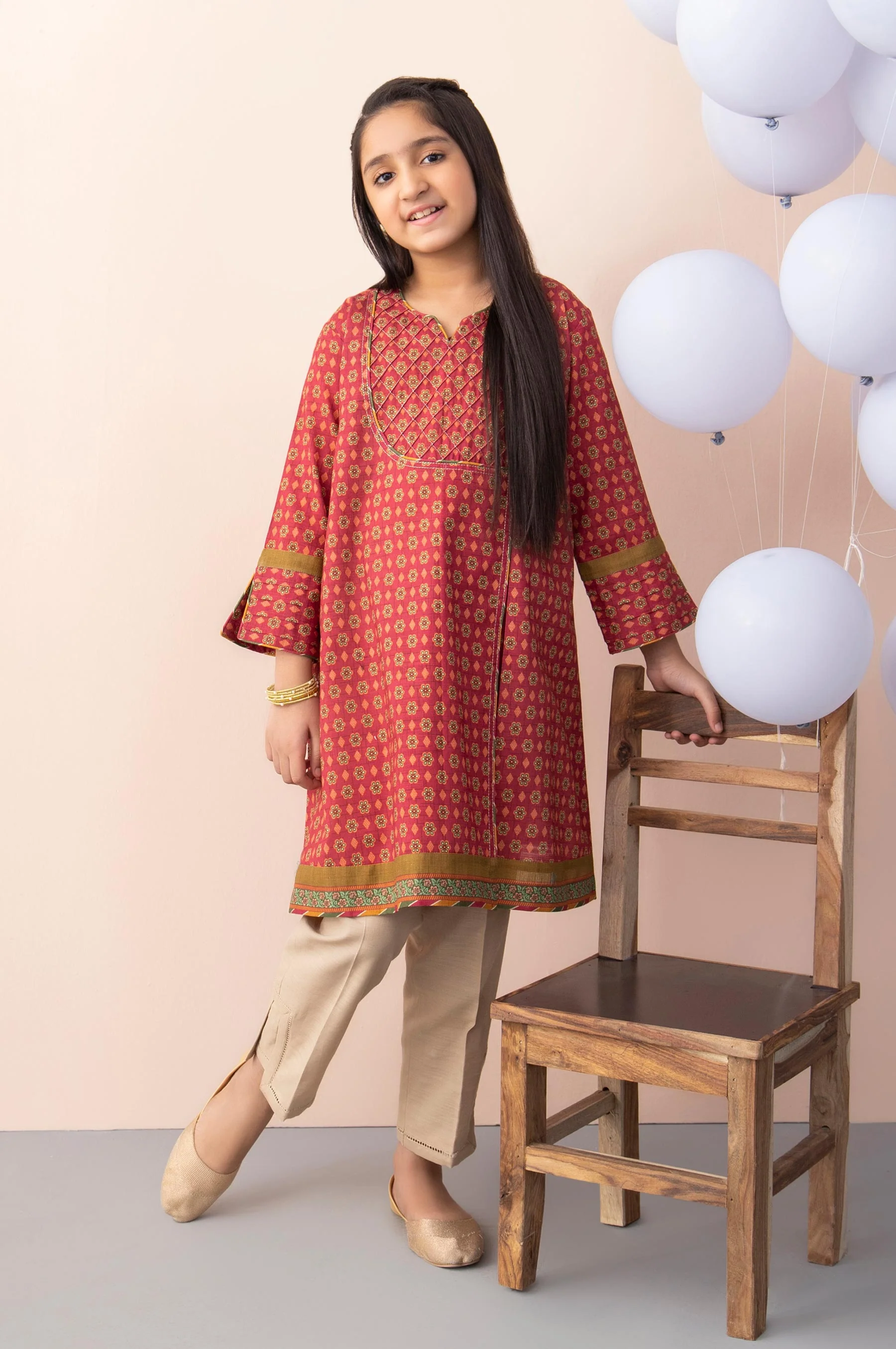 Stitched 1 Piece Printed Cambric Junior Shirt - Image 2