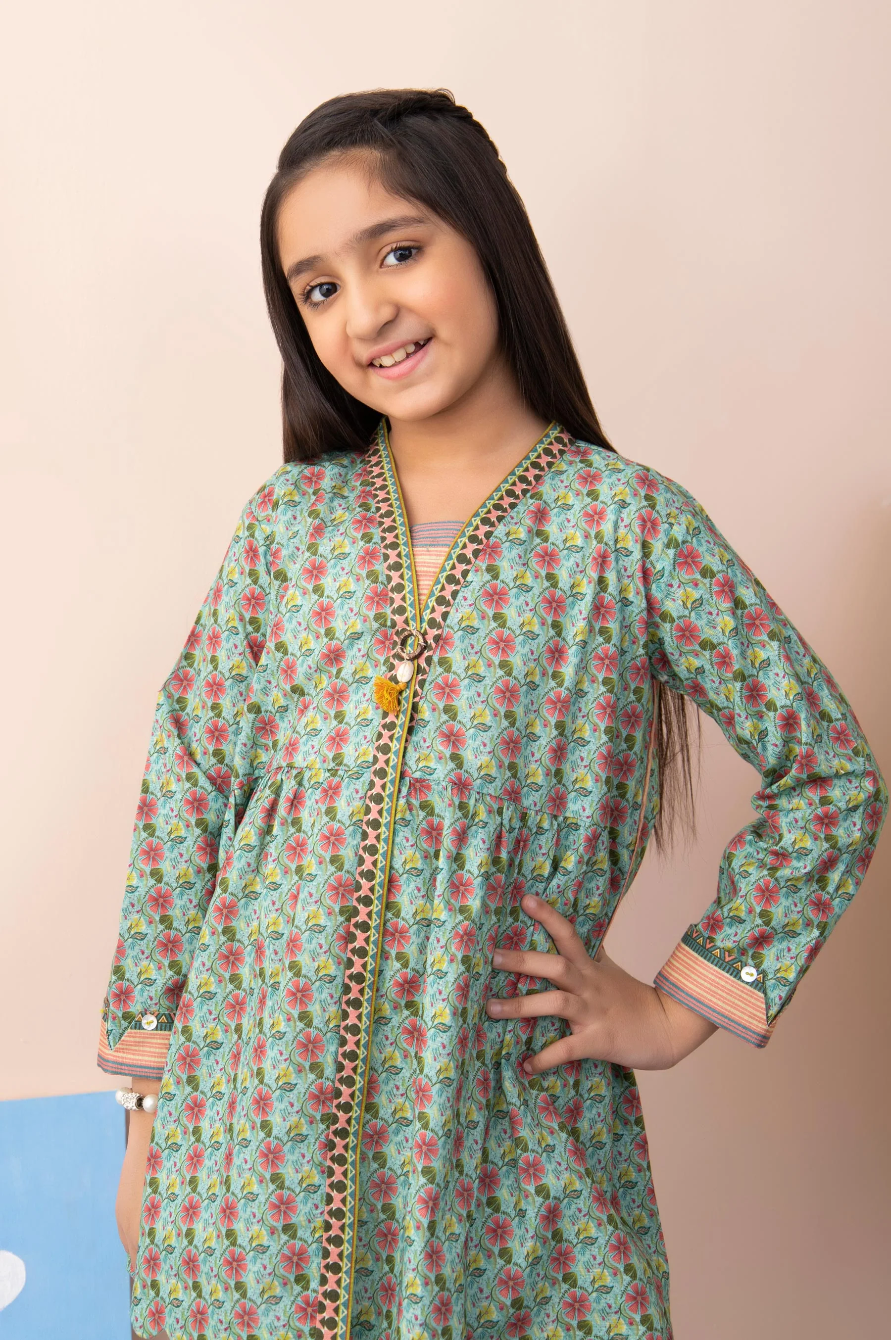 Stitched 1 Piece Printed Cambric Junior Shirt - Image 4