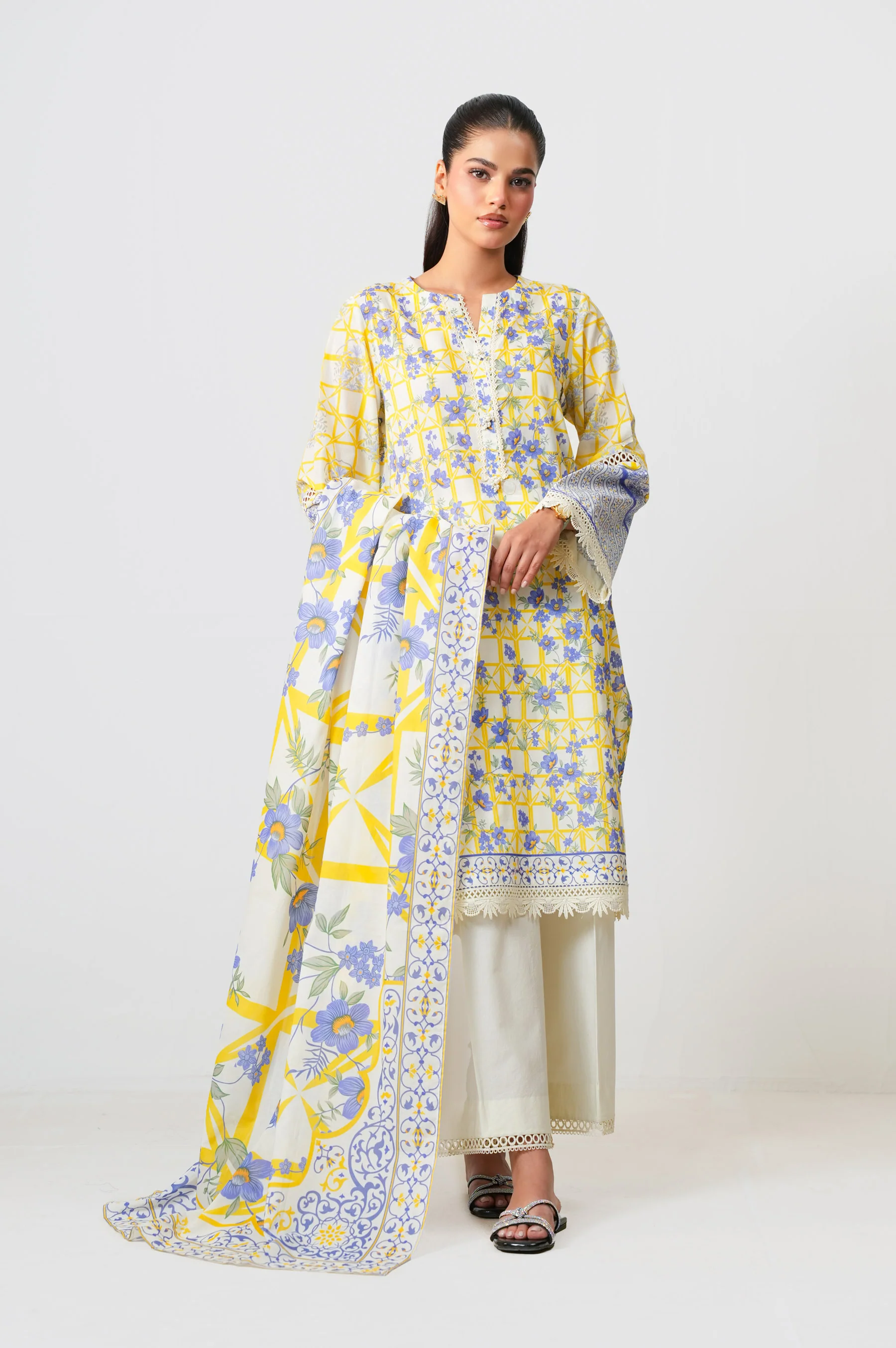 PRINTED LAWN STITCHED DUPATTA (FACTORY E-OUTLET) - Image 5