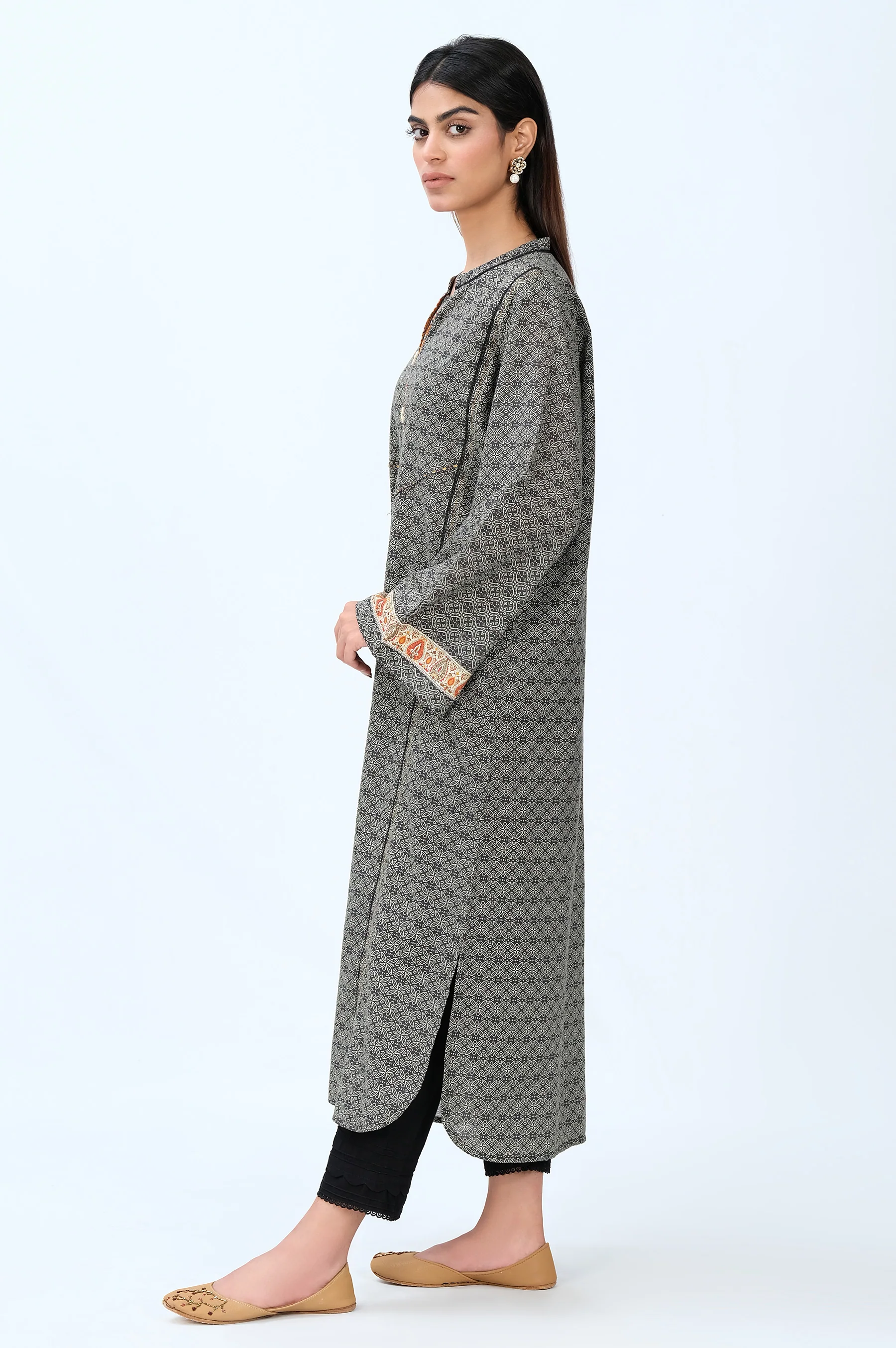 Stitched 1 Piece Digital Printed Khaddar Shirt - Image 2