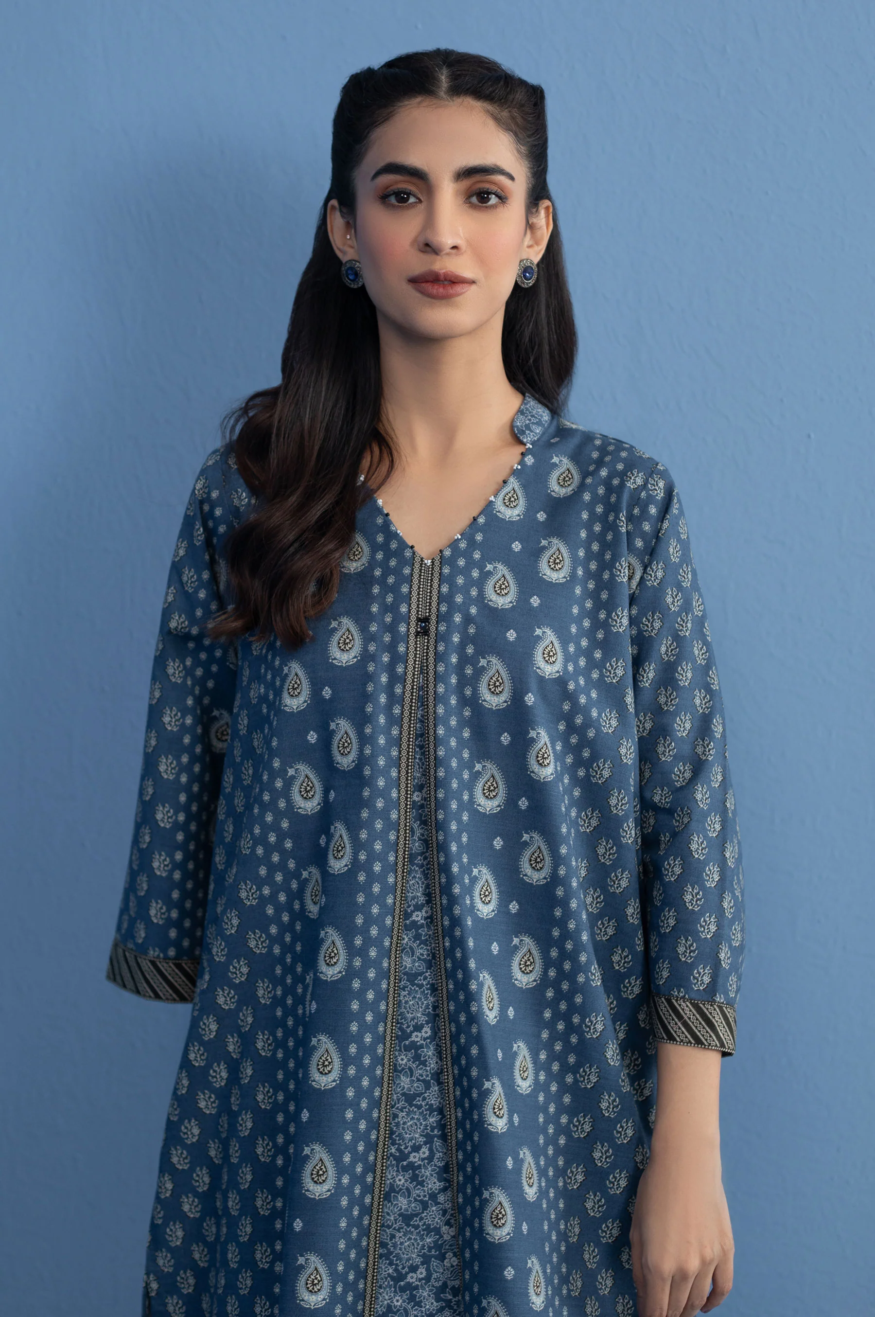 Stitched 1 Piece Printed Khaddar Shirt - Image 6