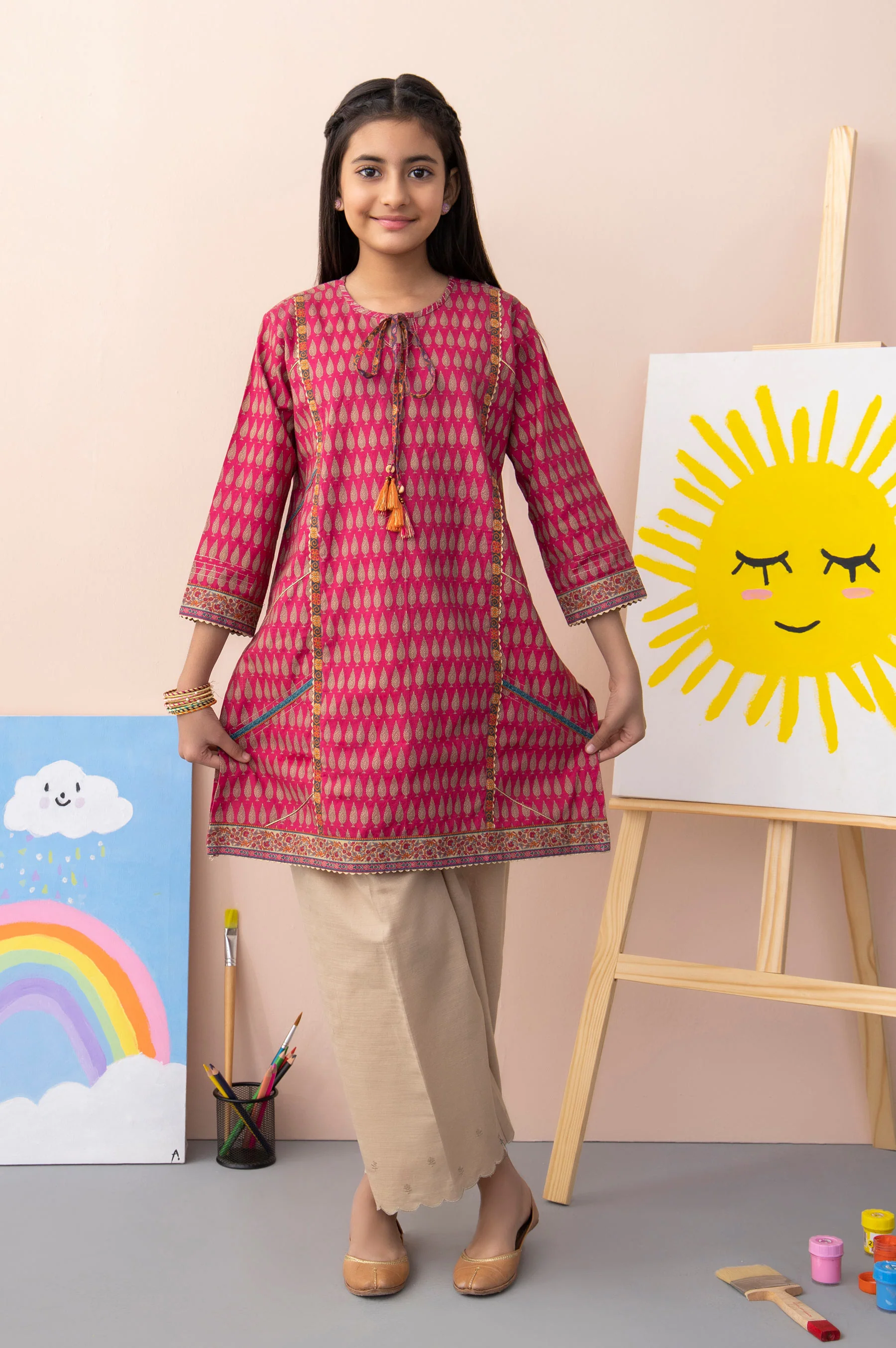 Stitched 1 Piece Printed Khaddar Junior Shirt - Image 2