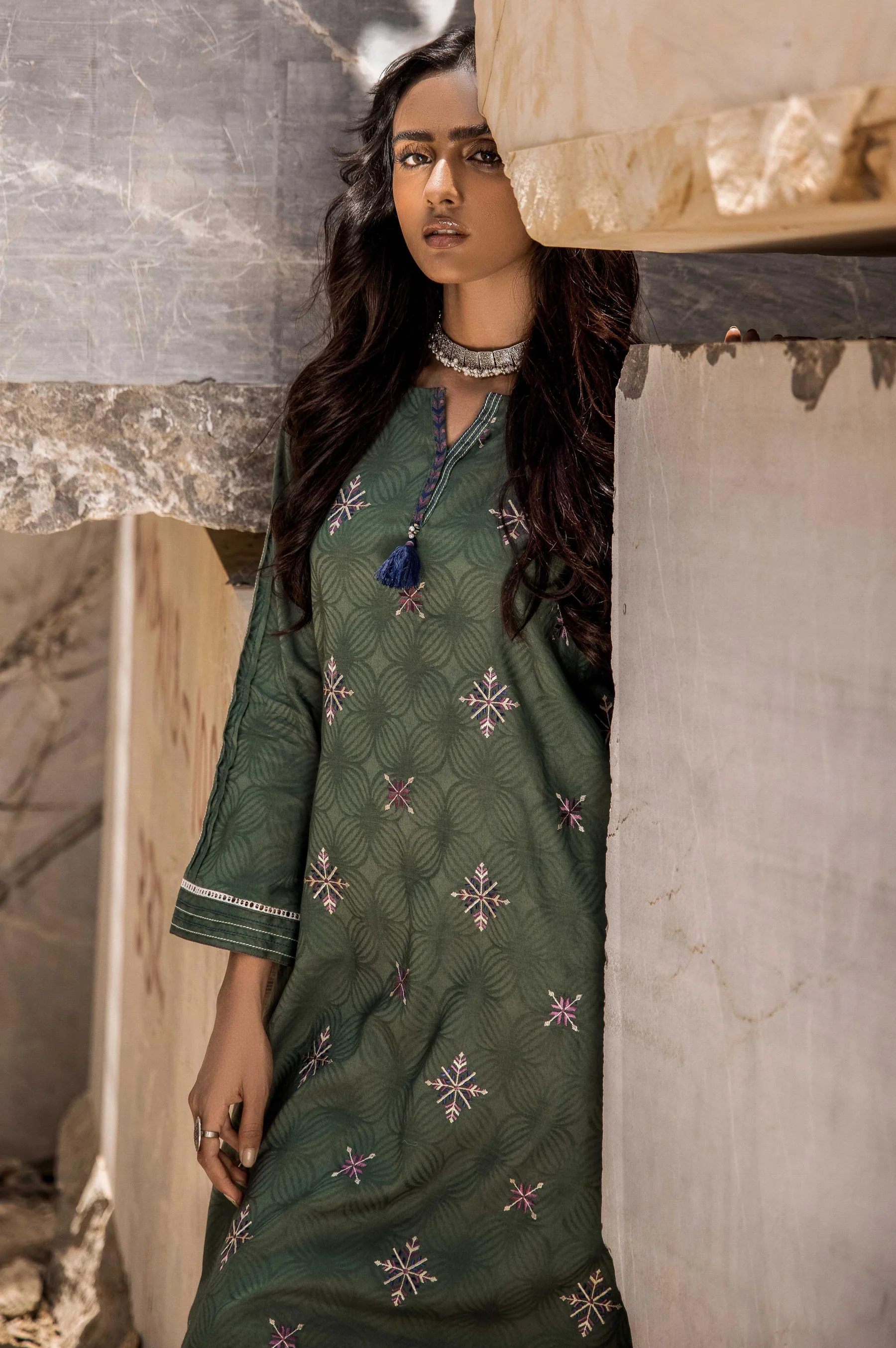 Stitched 1 Piece Self Jacquard Shirt - Image 5