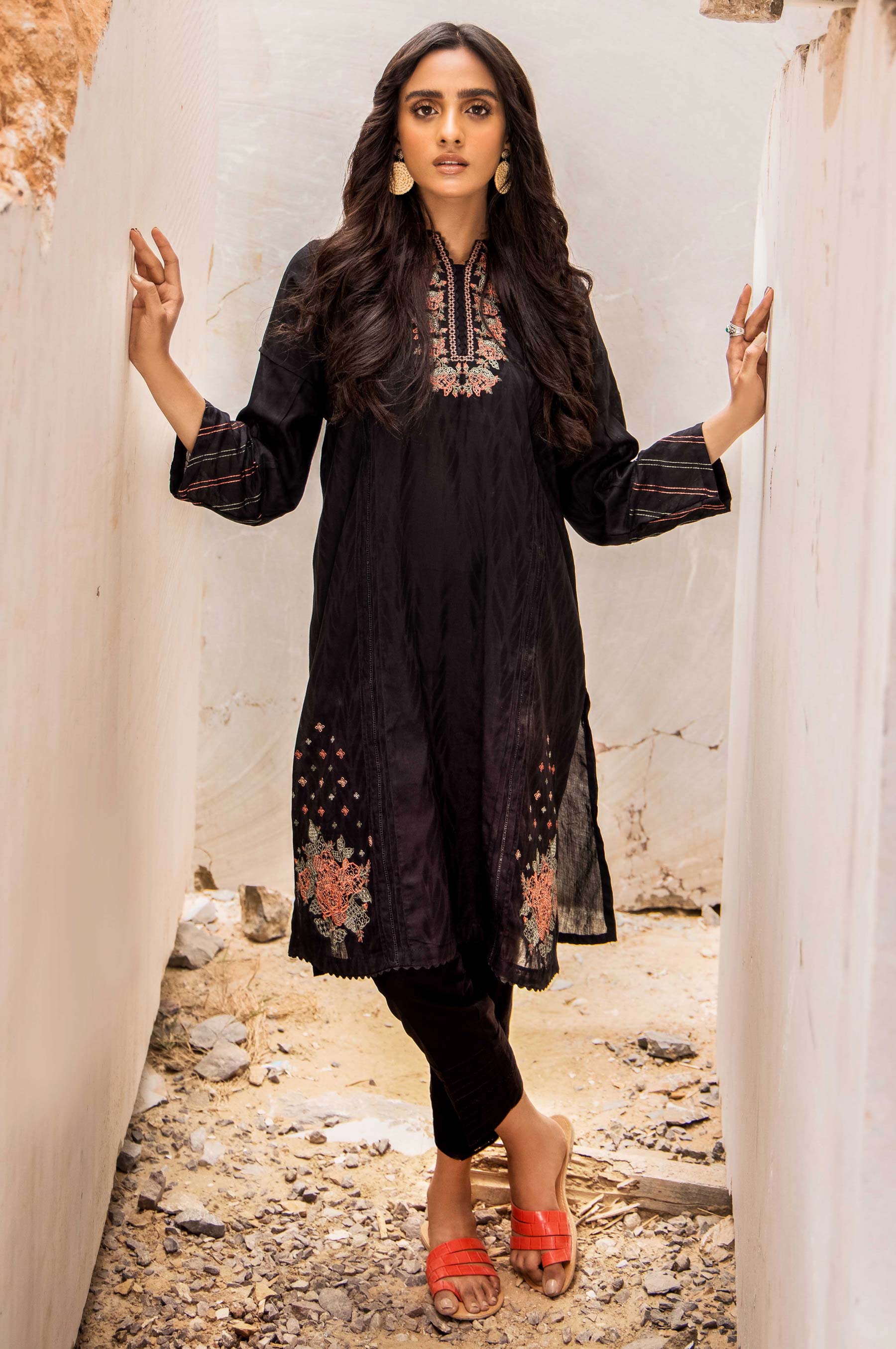 Stitched 1 Piece Embroidered Jacquard Shirt