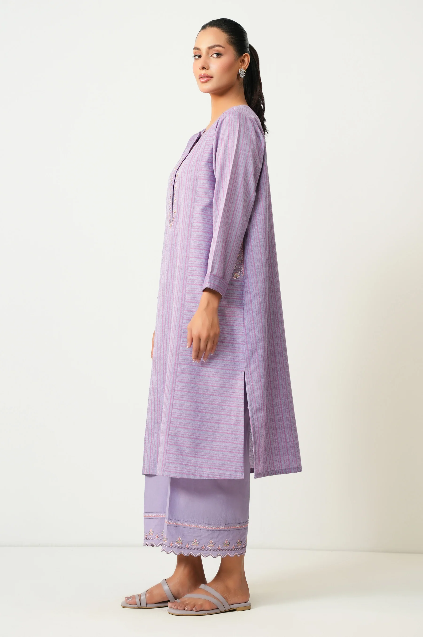 EMBROIDERED YARN DYED STITCHED SHIRT - Image 3