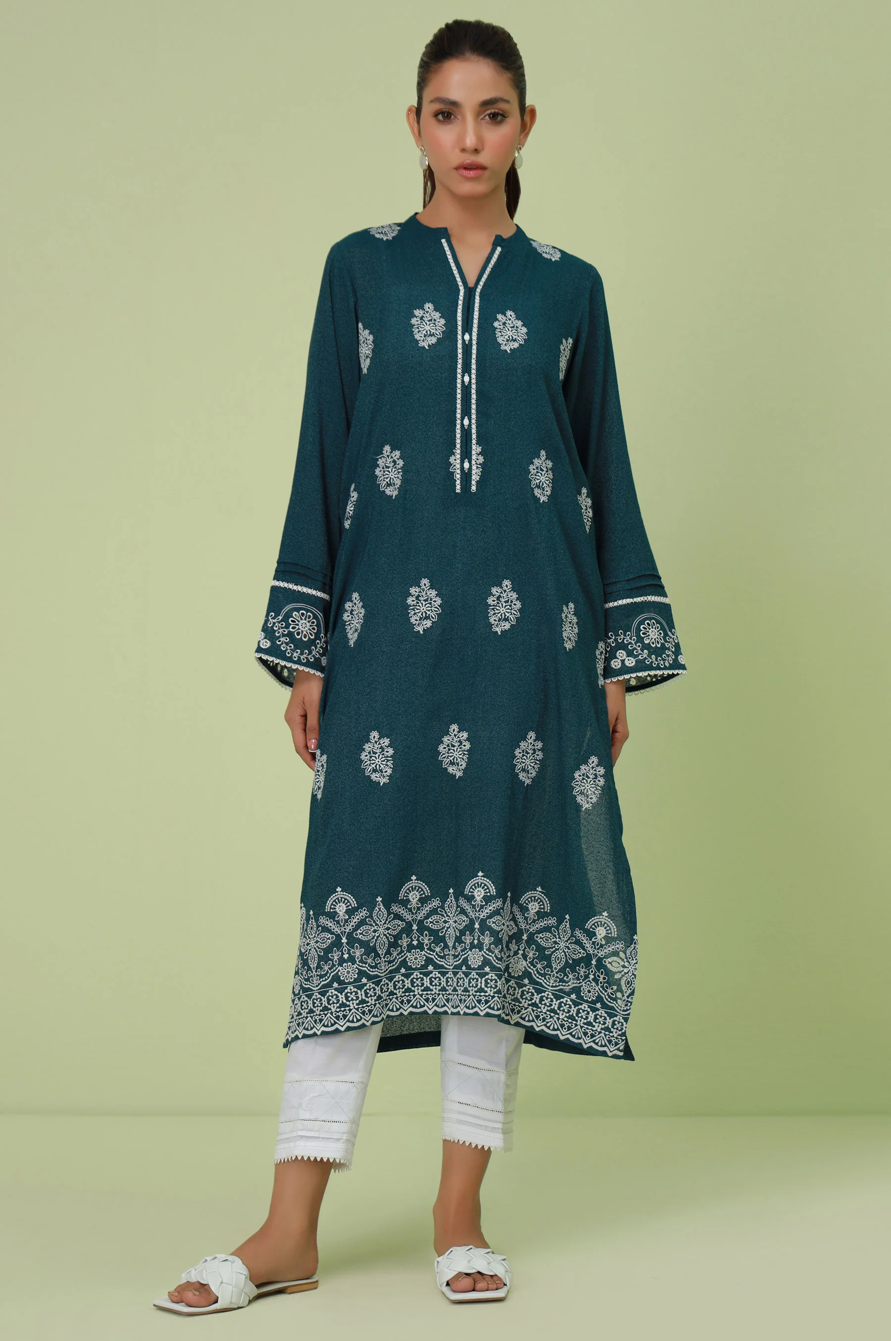 Stitched 1 Piece Textured Lawn Chikankari Embroidered Shirt