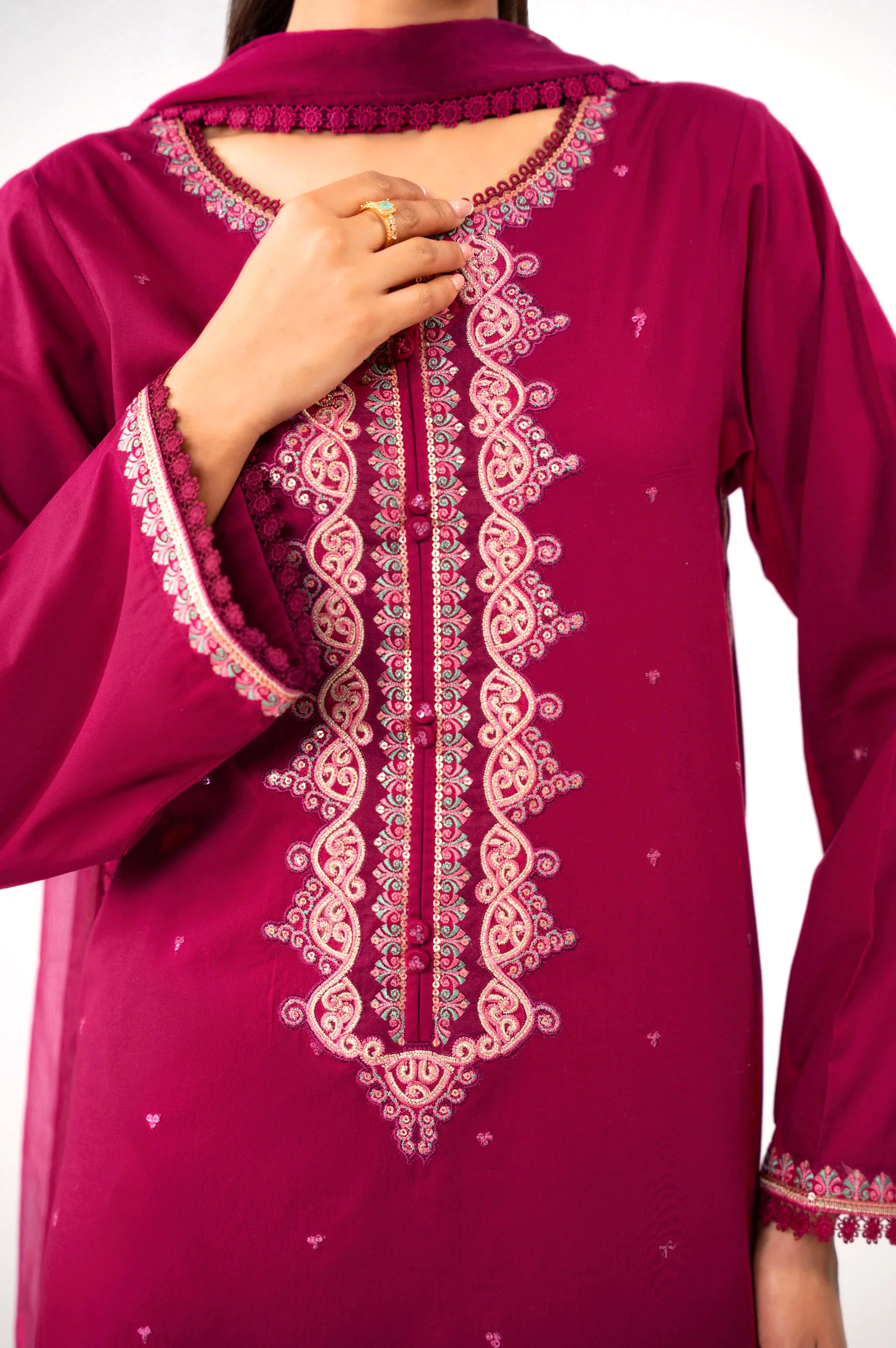 EMBROIDERED CAMBRIC STITCHED SHIRT - Image 2
