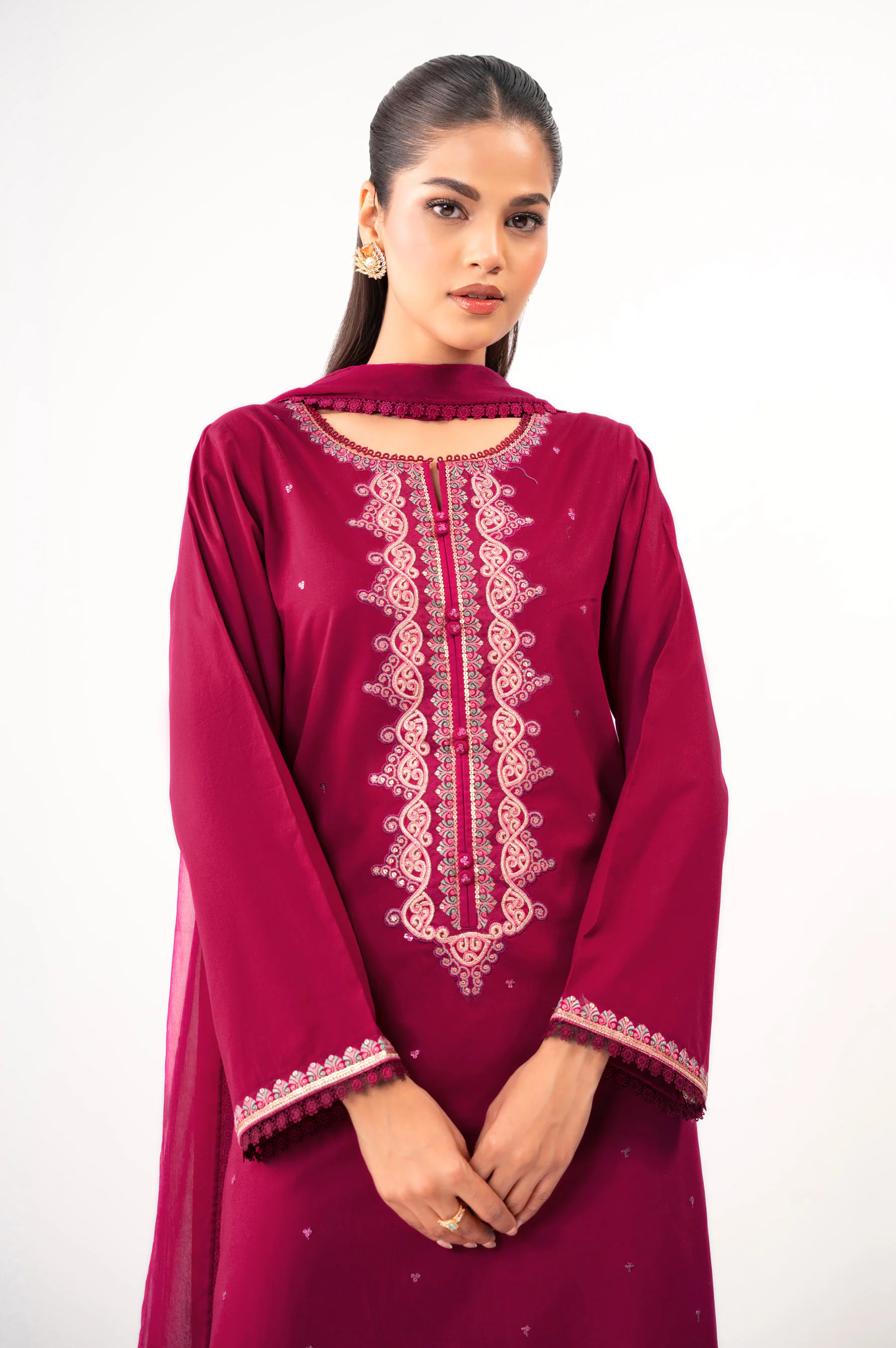 EMBROIDERED CAMBRIC STITCHED SHIRT - Image 3