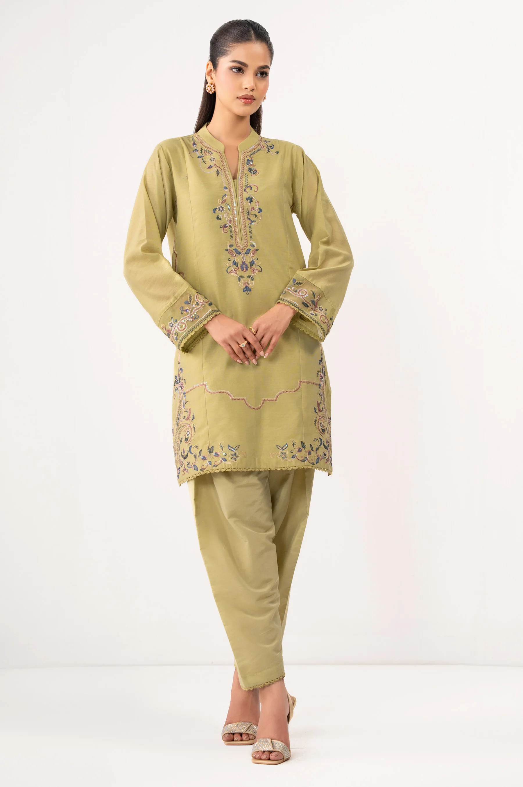 EMBROIDERED COTTON NET STITCHED SHIRT - Image 4