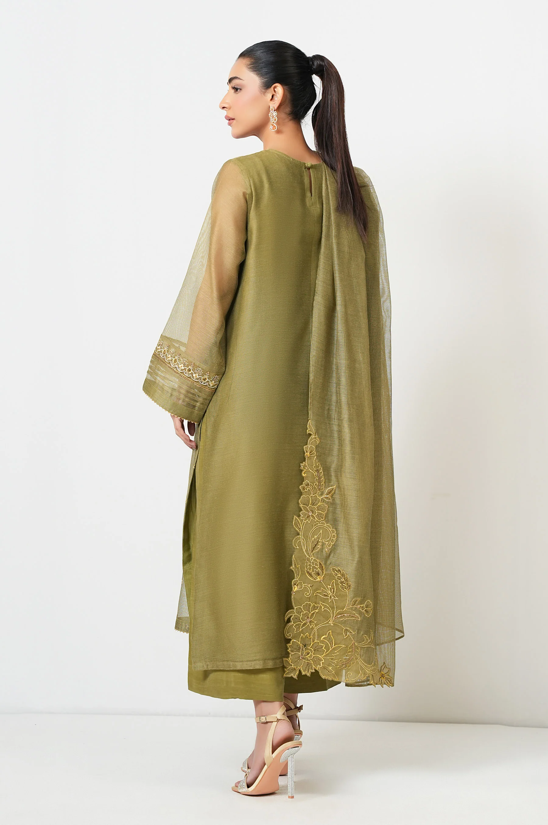 EMBROIDERED KHADDI NET STITCHED SHIRT - Image 3