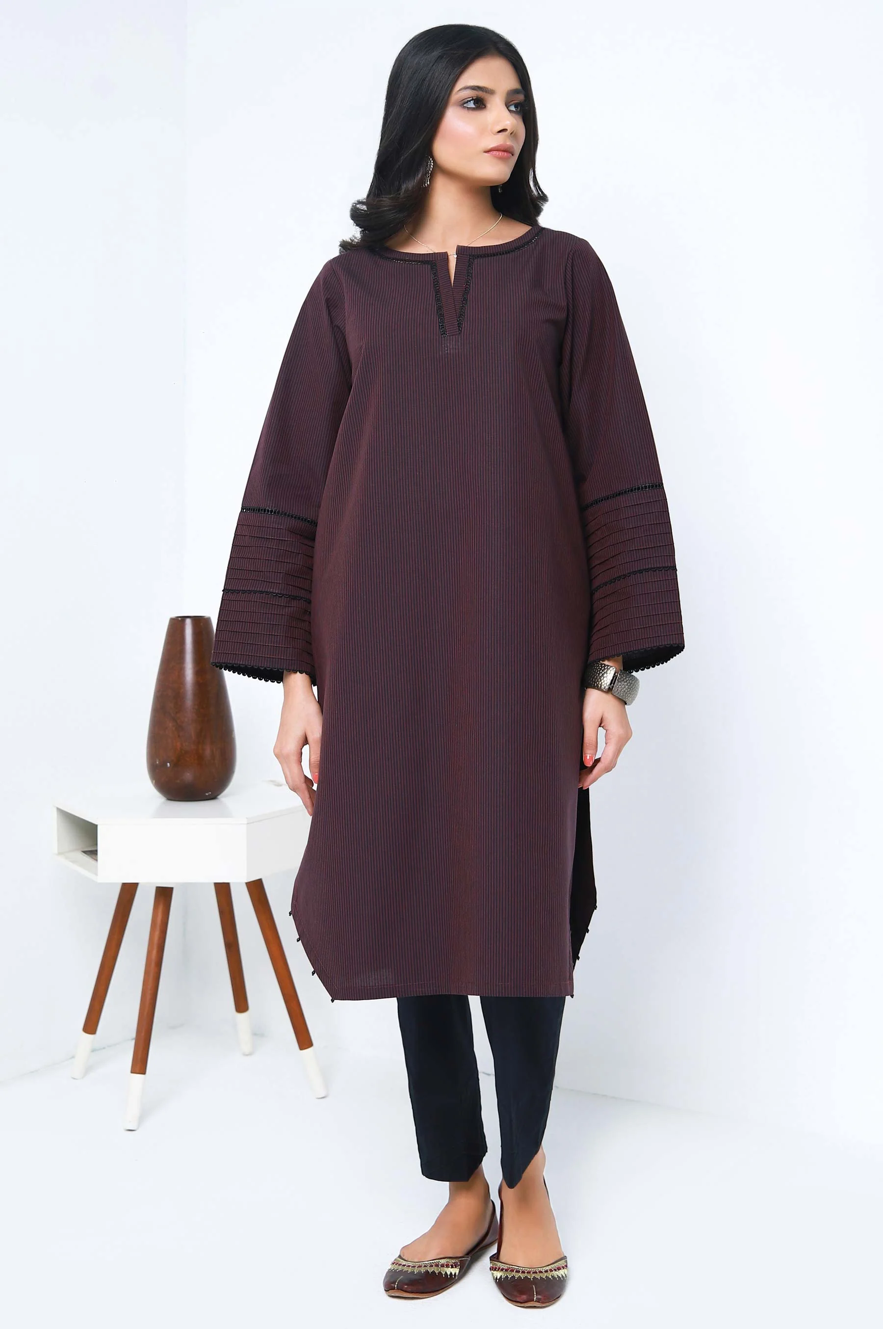 Stitched 1 Piece Solid Yarn Dyed Shirt - Image 3