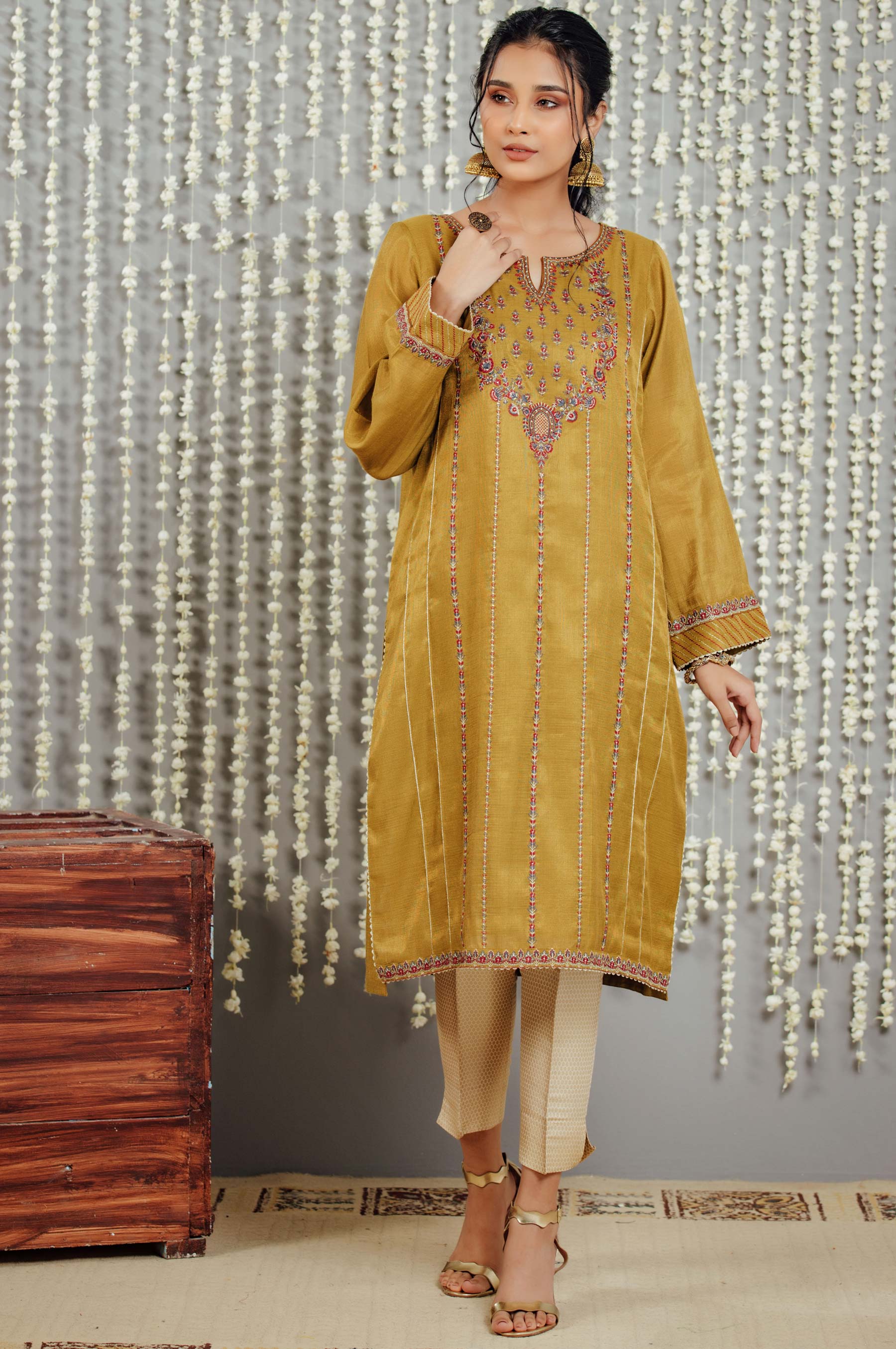 Stitched 1 Piece Staple Mysuri Embroidered Shirt - Image 2