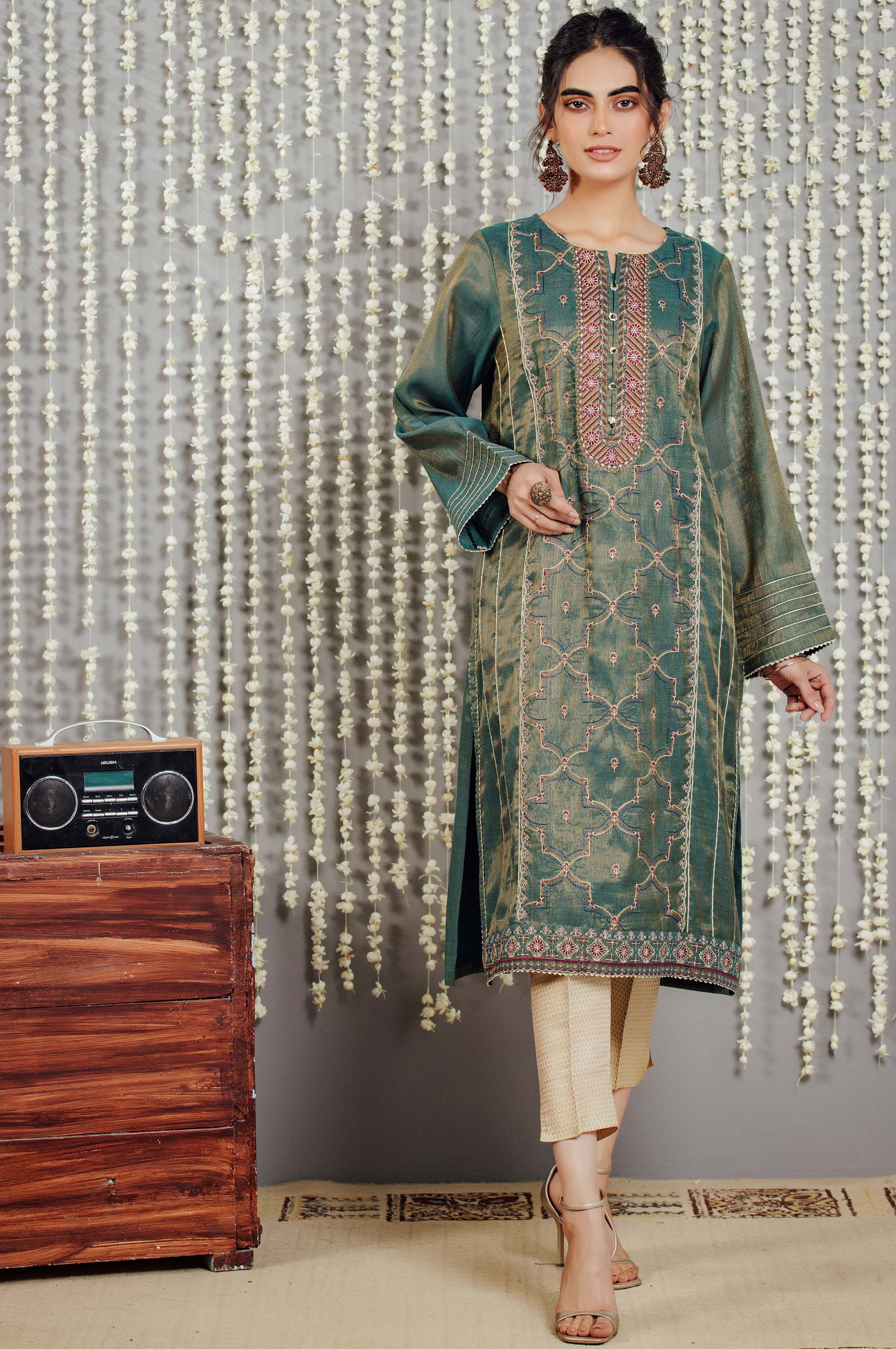Stitched 1 Piece Staple Mysuri Embroidered Shirt - Image 6