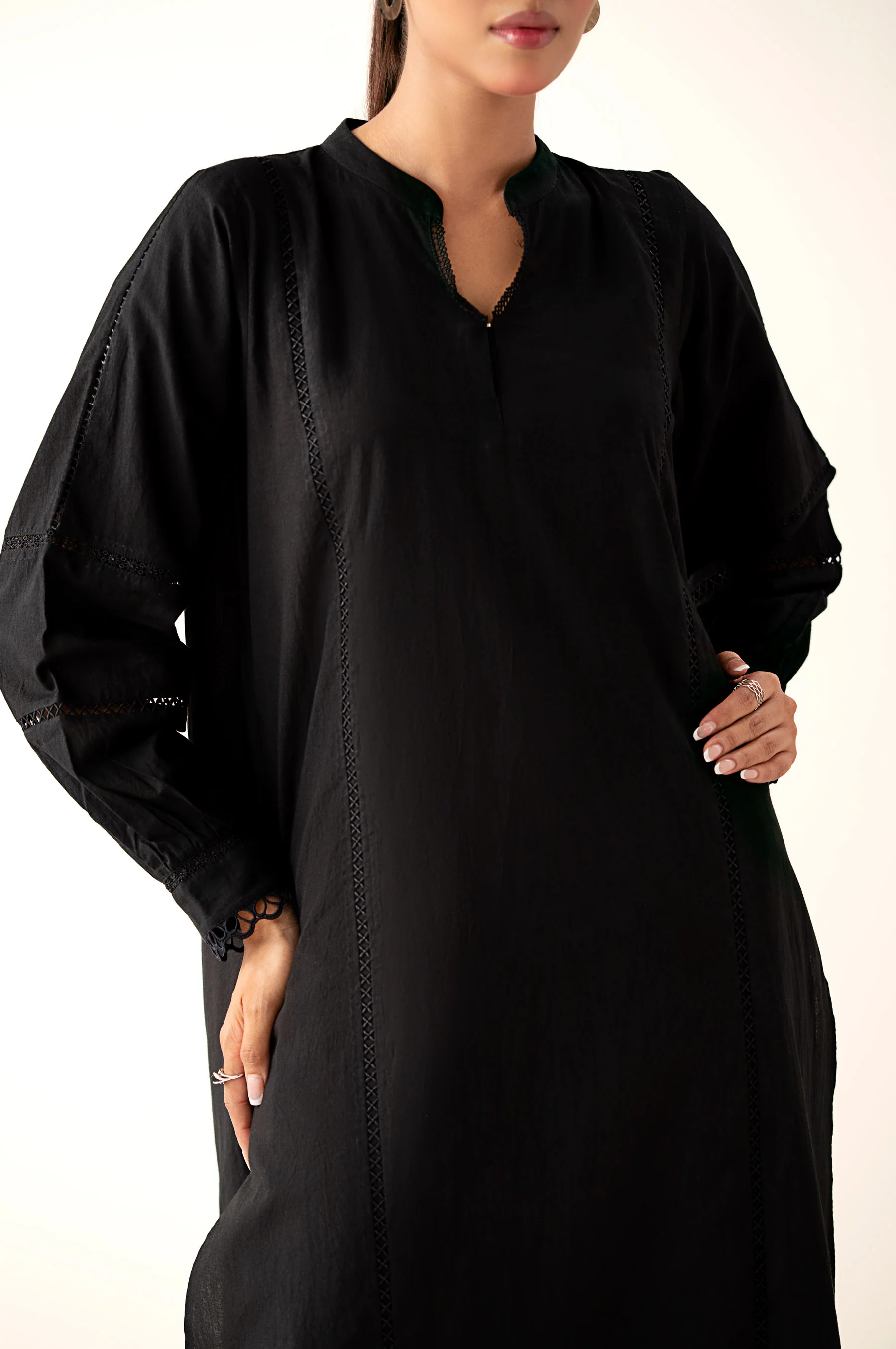 Stitched 1 Piece Stylized Cambric Shirt - Image 4