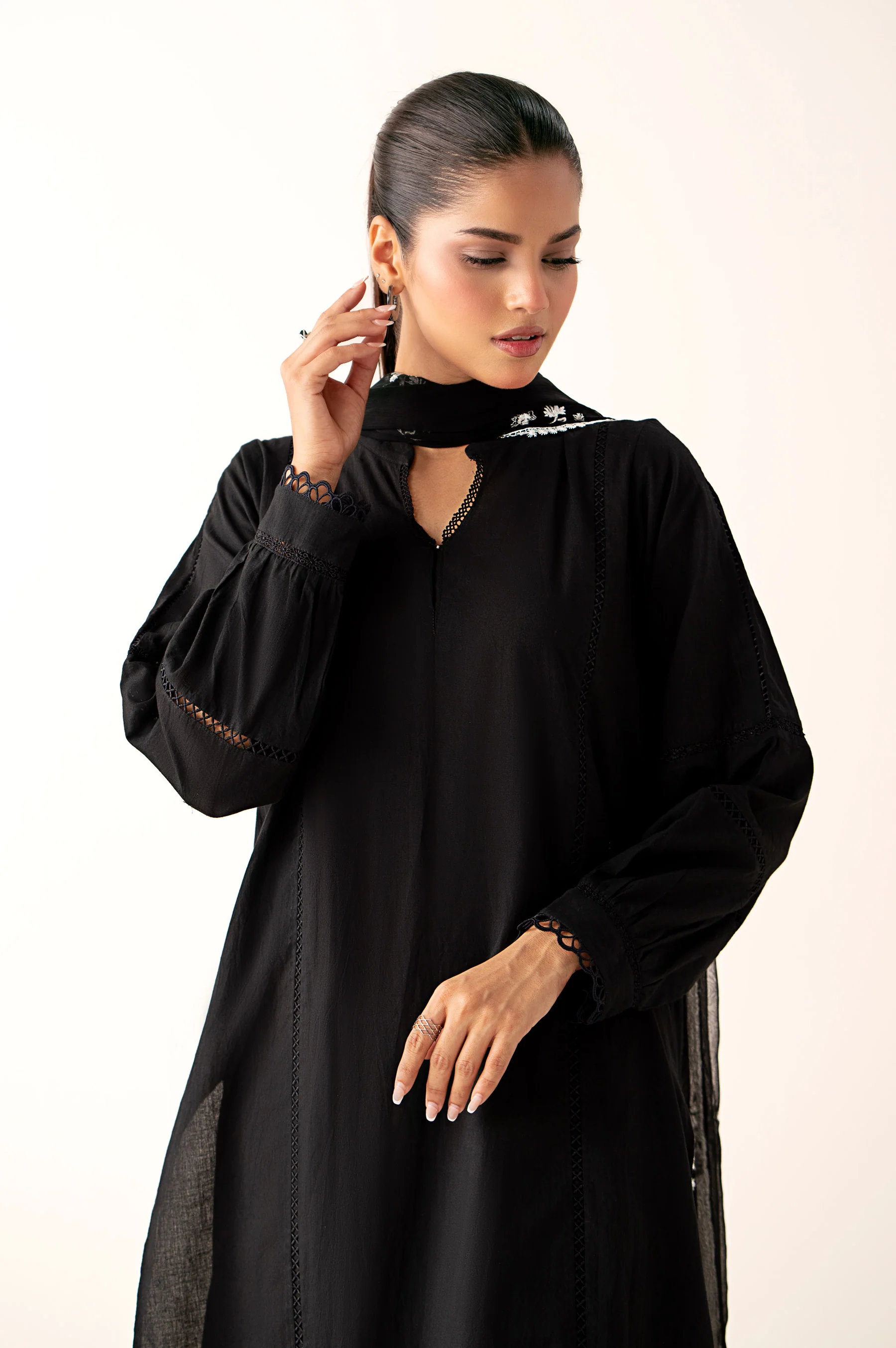 Stitched 1 Piece Stylized Cambric Shirt - Image 5