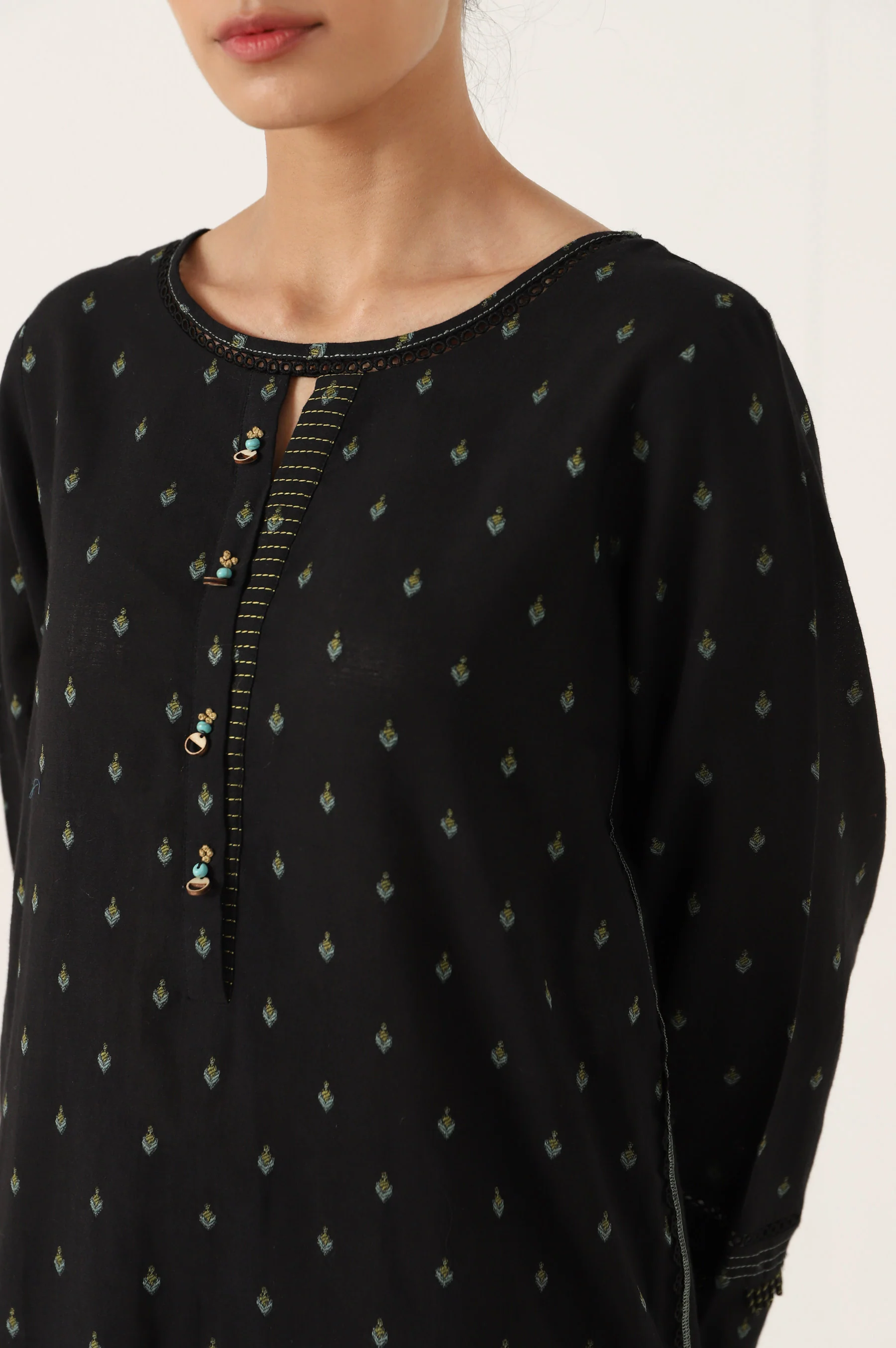 Stitched 1 Piece Stylized Jacquard Shirt - Image 5