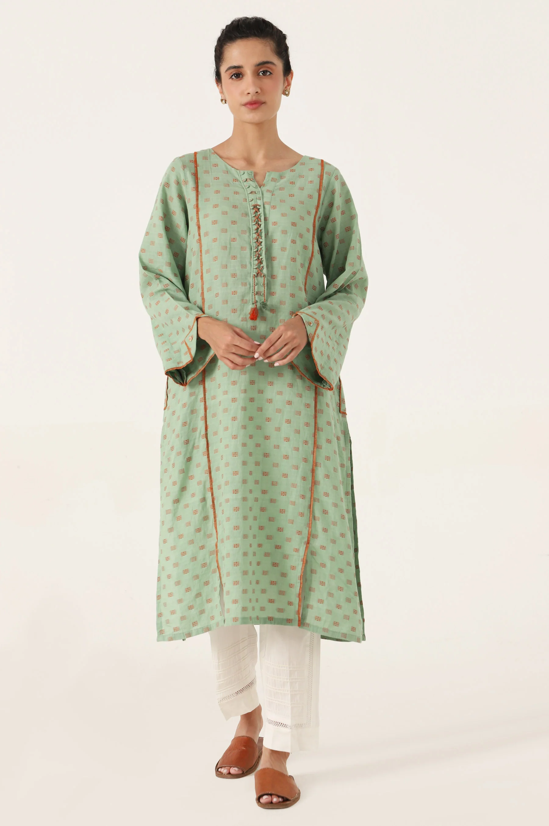 Stitched 1 Piece Stylized Jacquard Shirt