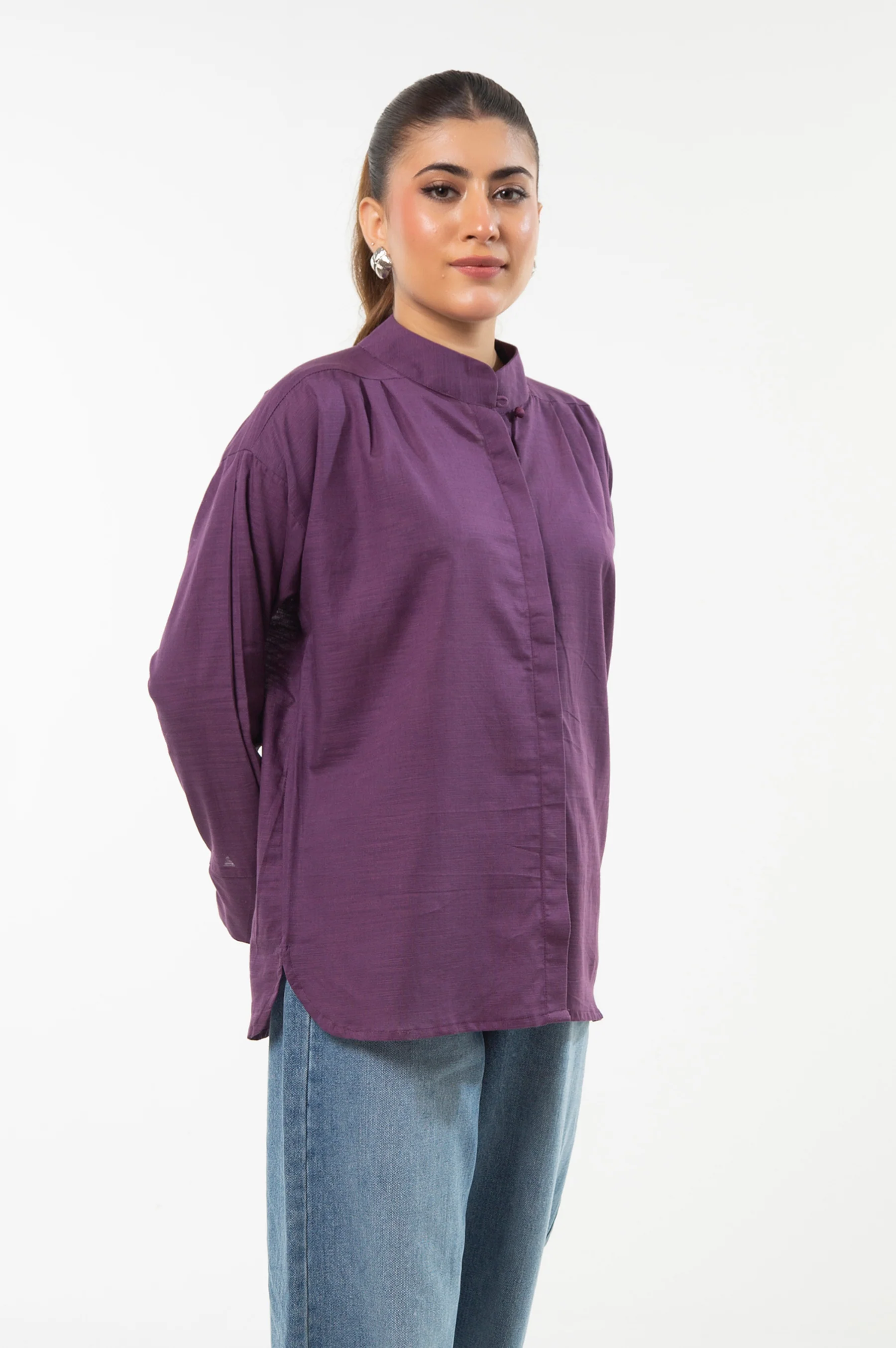 Stitched 1 Piece Stylized Yarn Dyed Shirt - Image 2