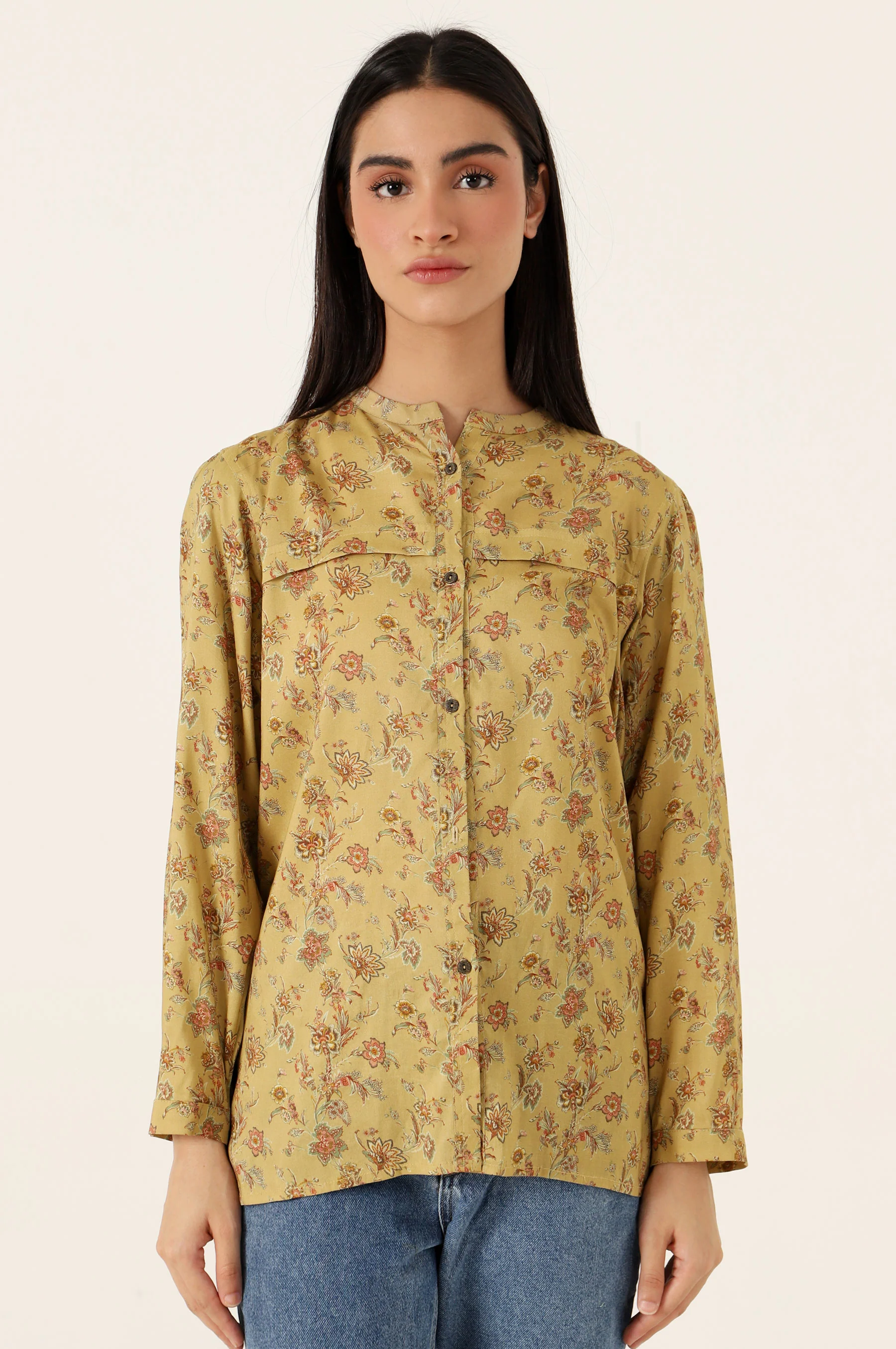 Stitched 1 Piece Tencel Printed Top
