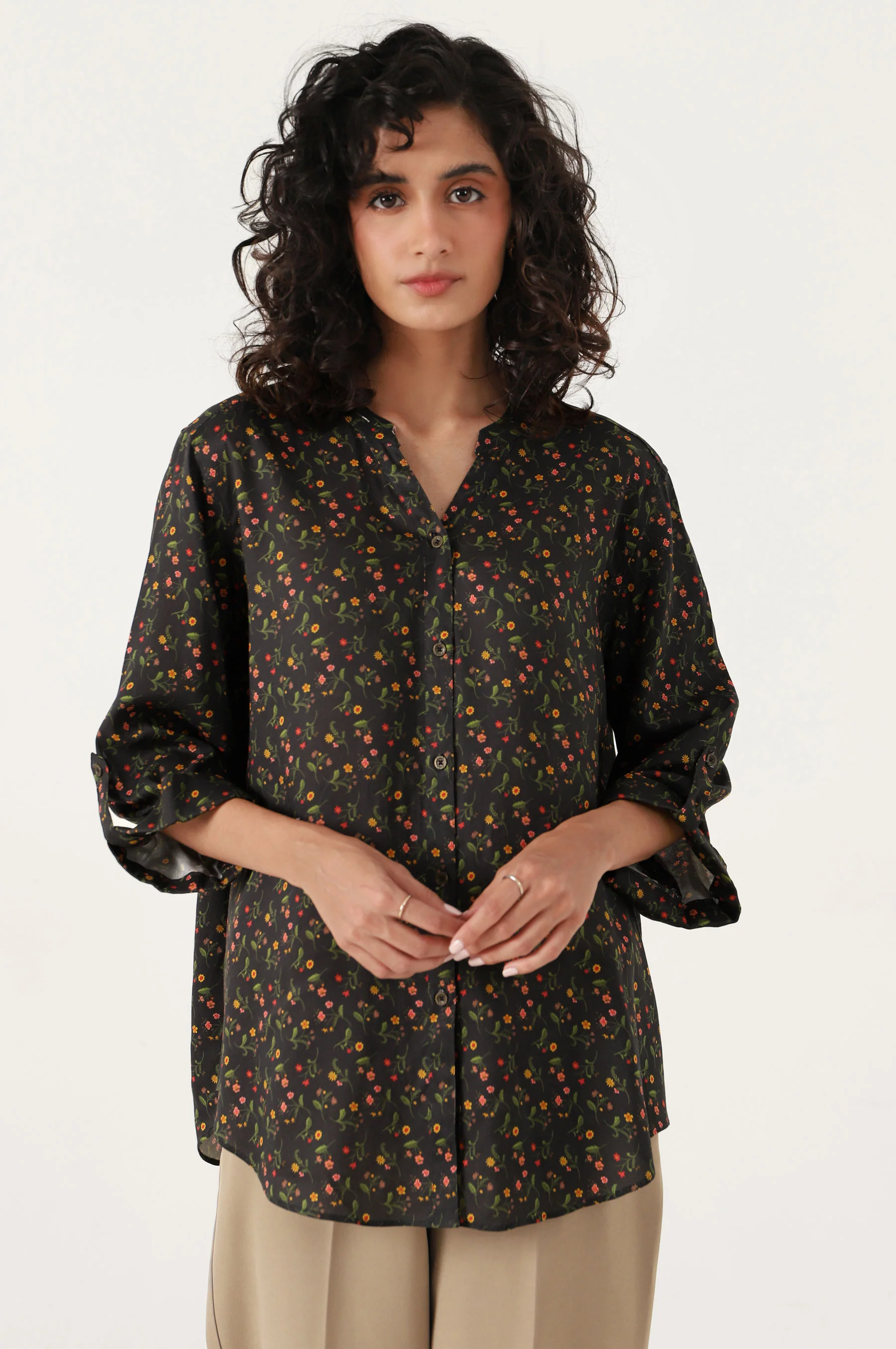 Stitched 1 Piece Tencel Printed Top