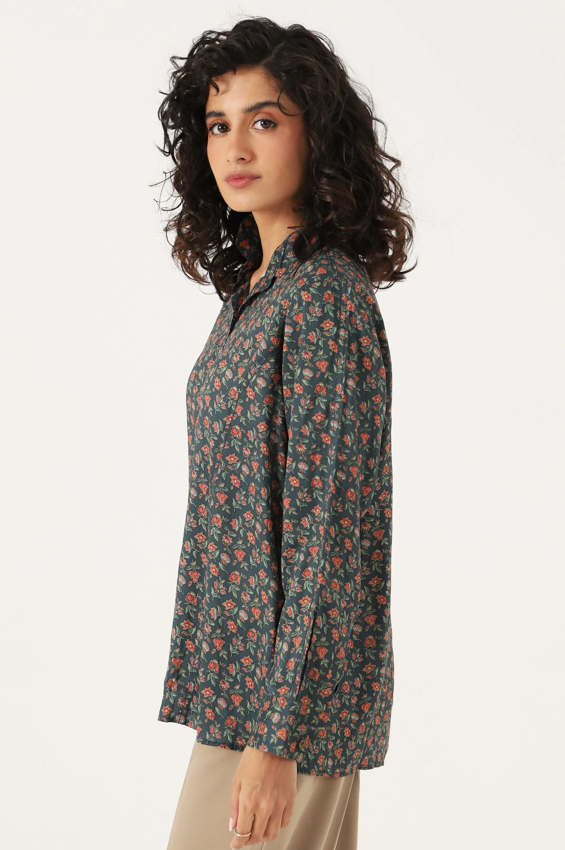 Stitched 1 Piece Tencel Printed Top - Image 4