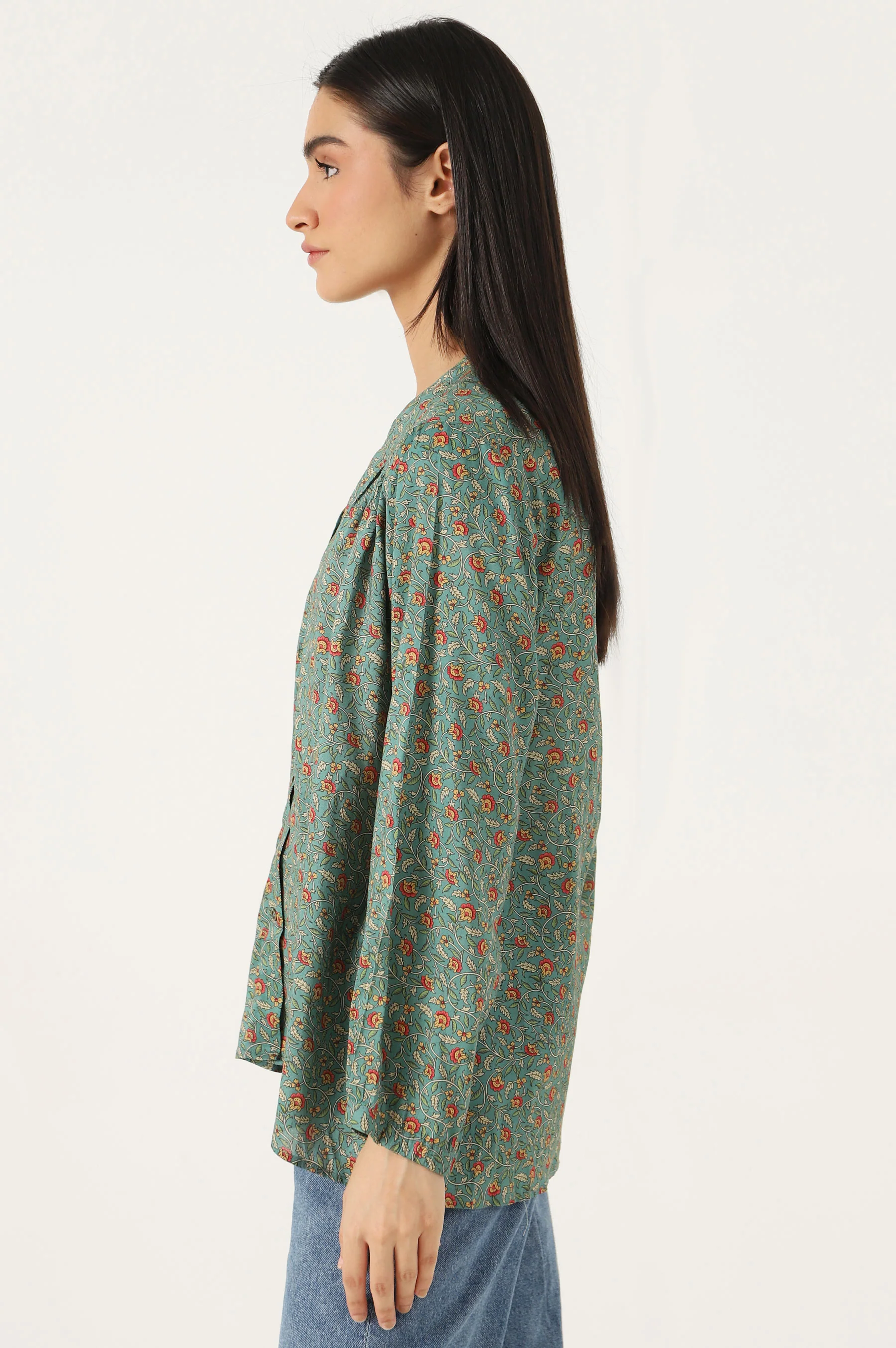 Stitched 1 Piece Tencel Printed Top - Image 3