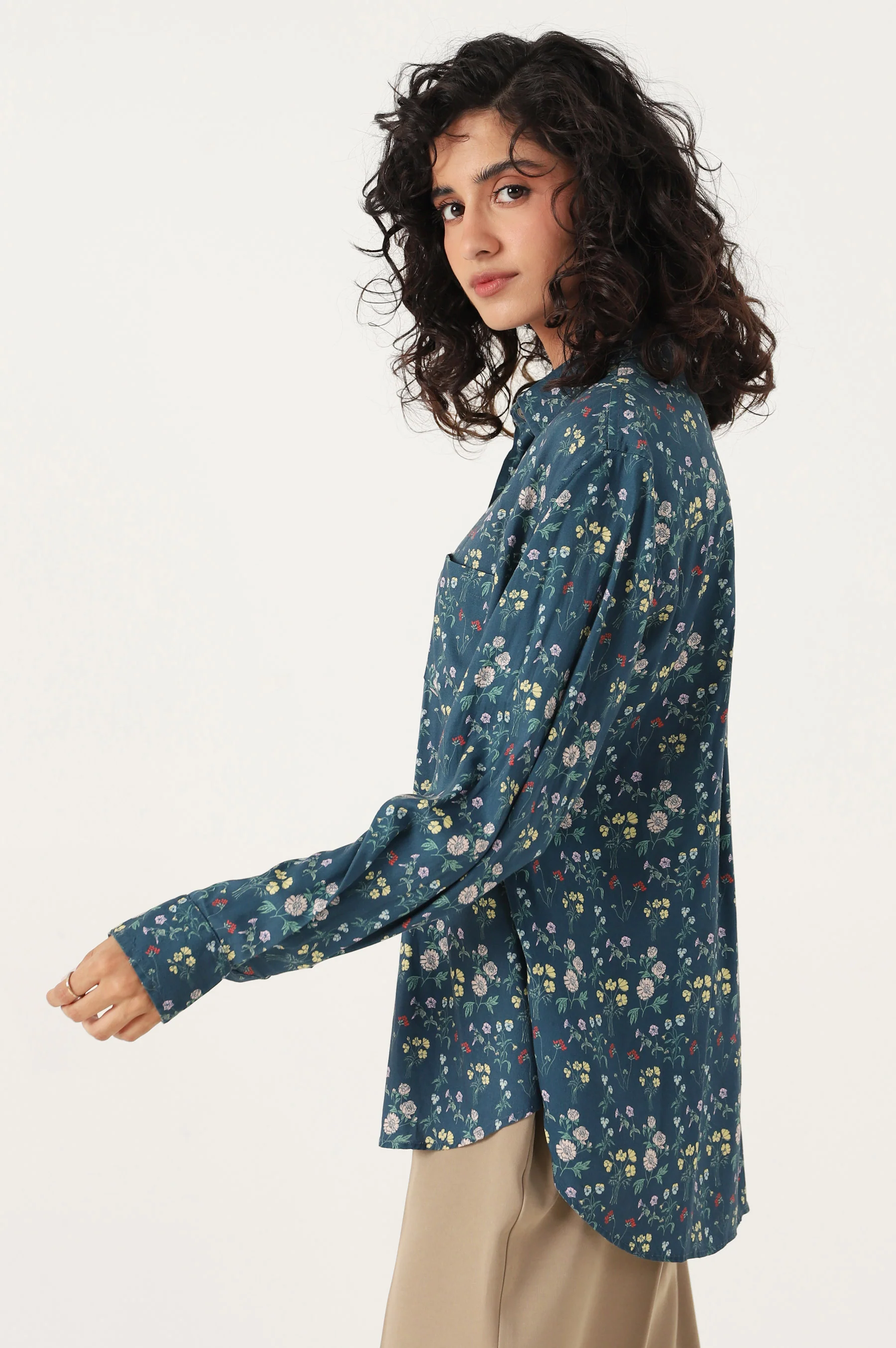 Stitched 1 Piece Tencel Printed Top - Image 4