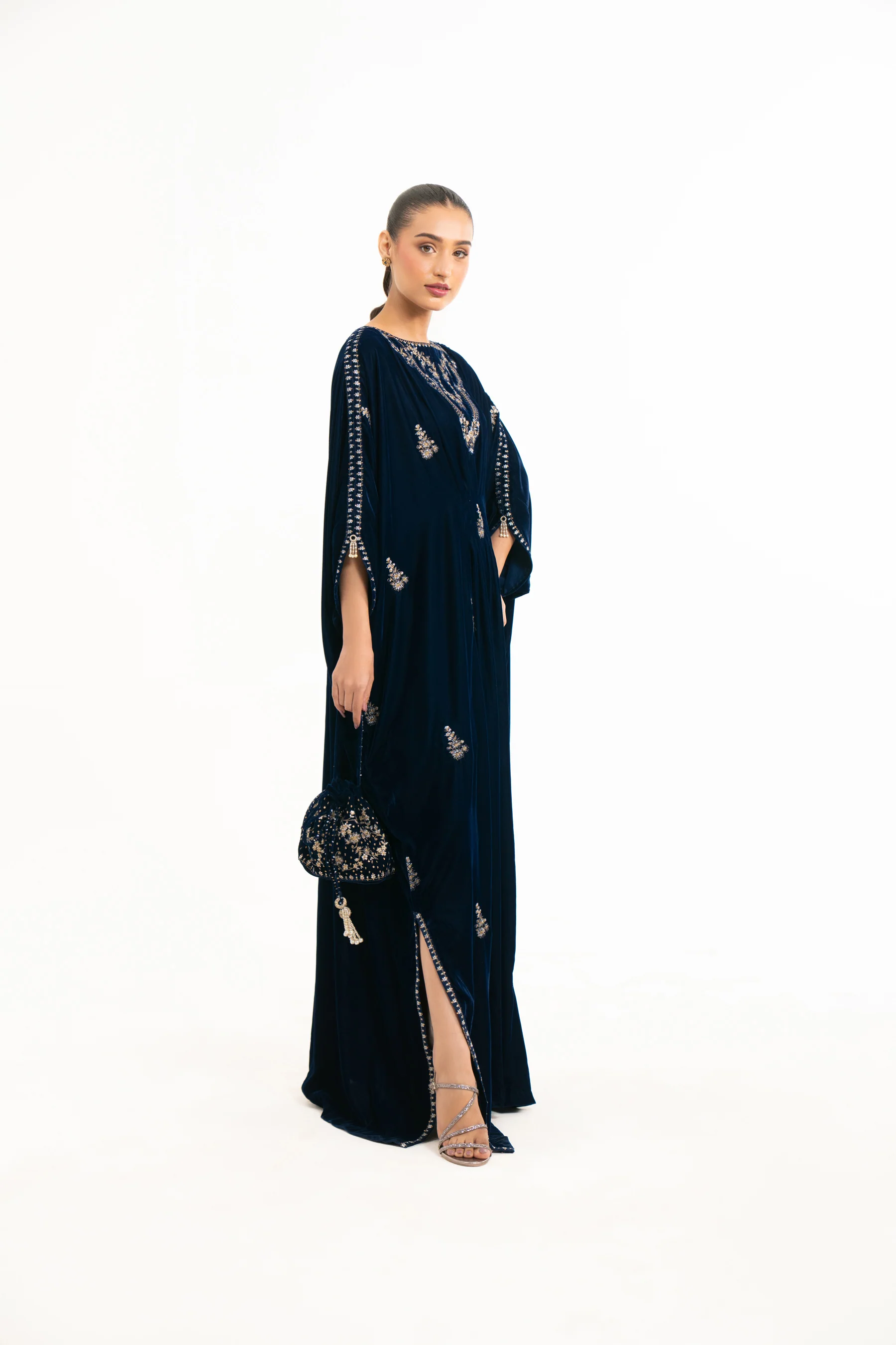 EMBROIDERED VELVET KAFTAN - Image 4
