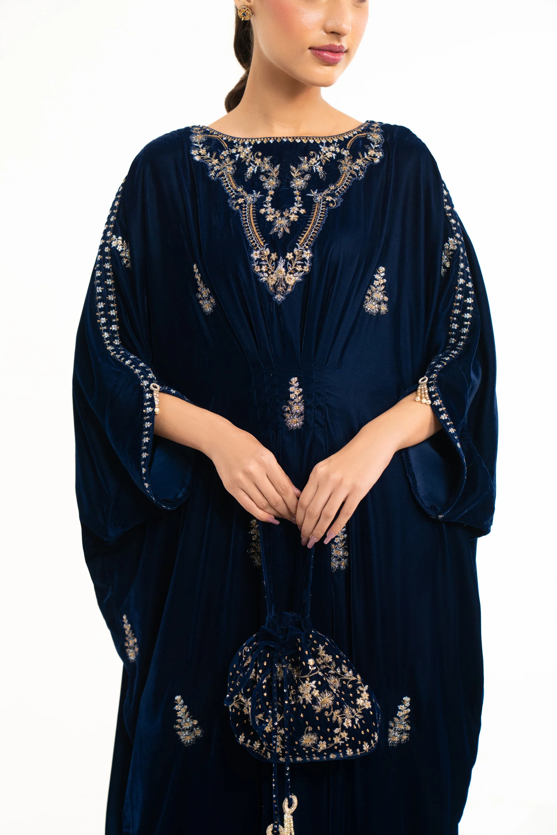 EMBROIDERED VELVET KAFTAN - Image 6
