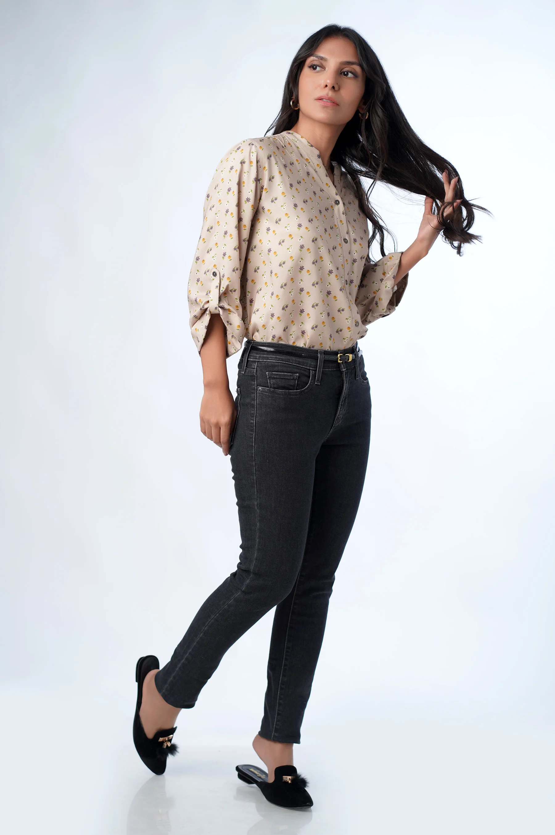 Stitched 1 Piece Western Tencel Printed floral Top - Image 2